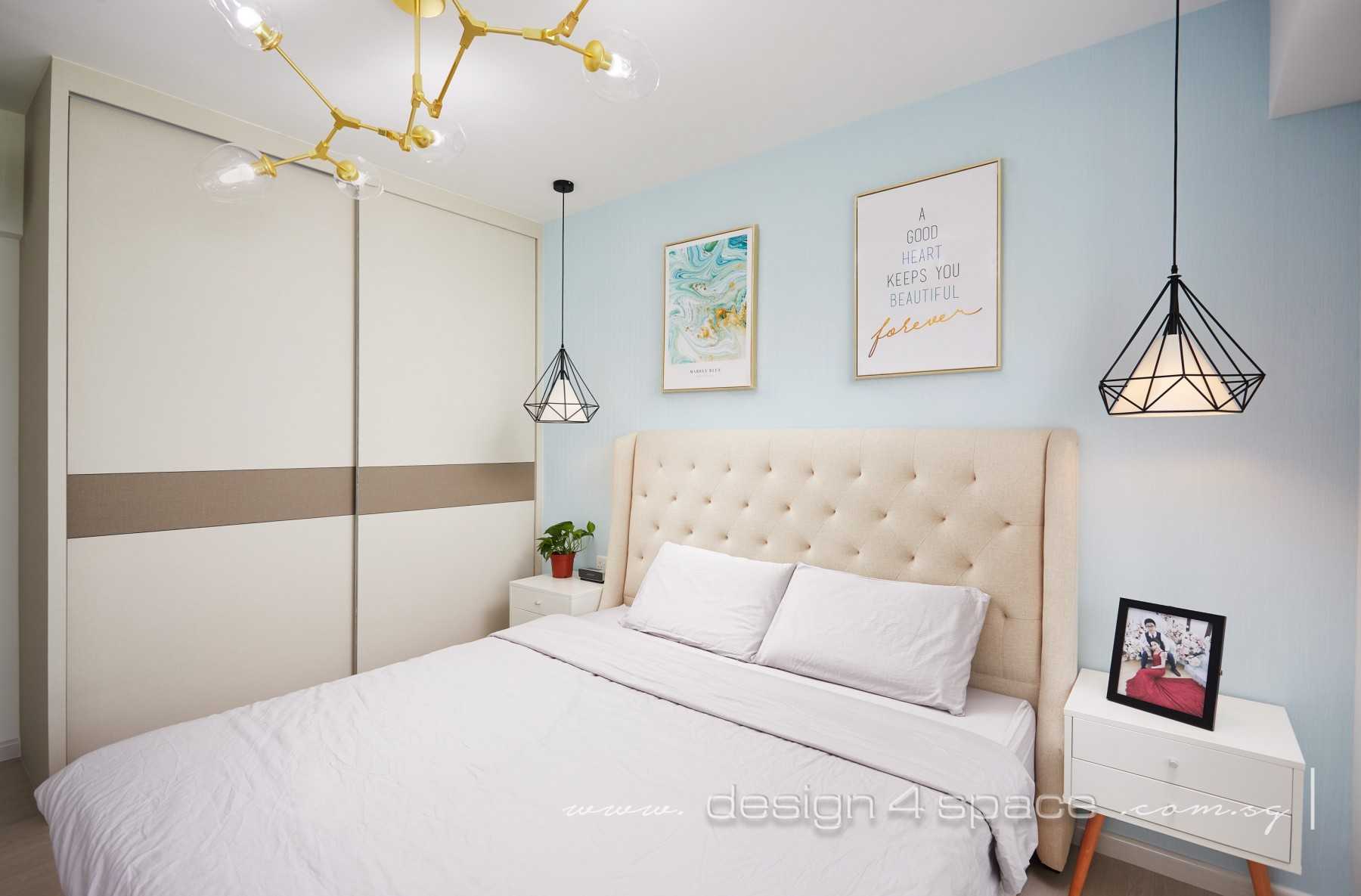 Scandinavian Bedroom with Vinyl Flooring and Wardrobe