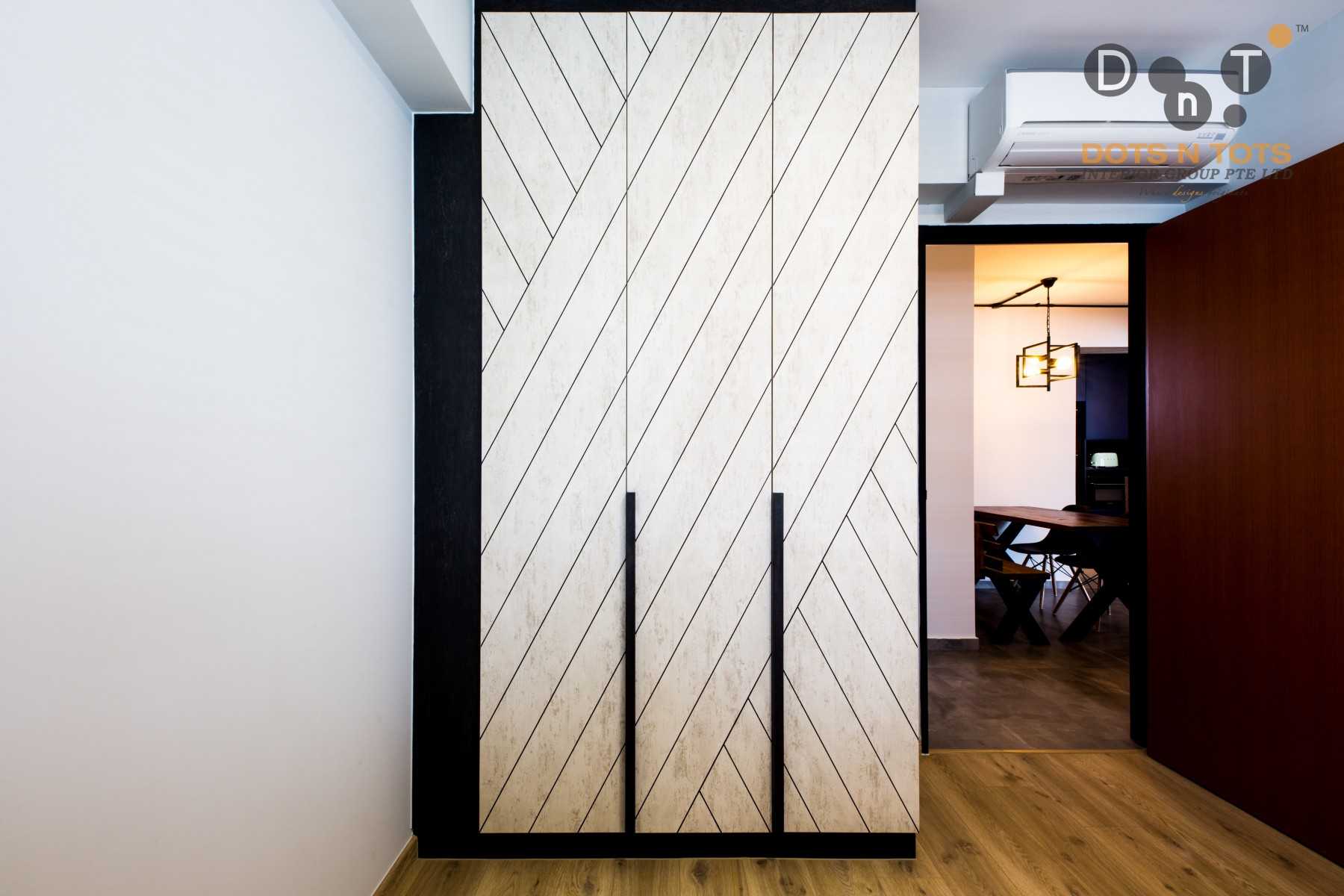 Industrial Bedroom with Vinyl Flooring and Wardrobe