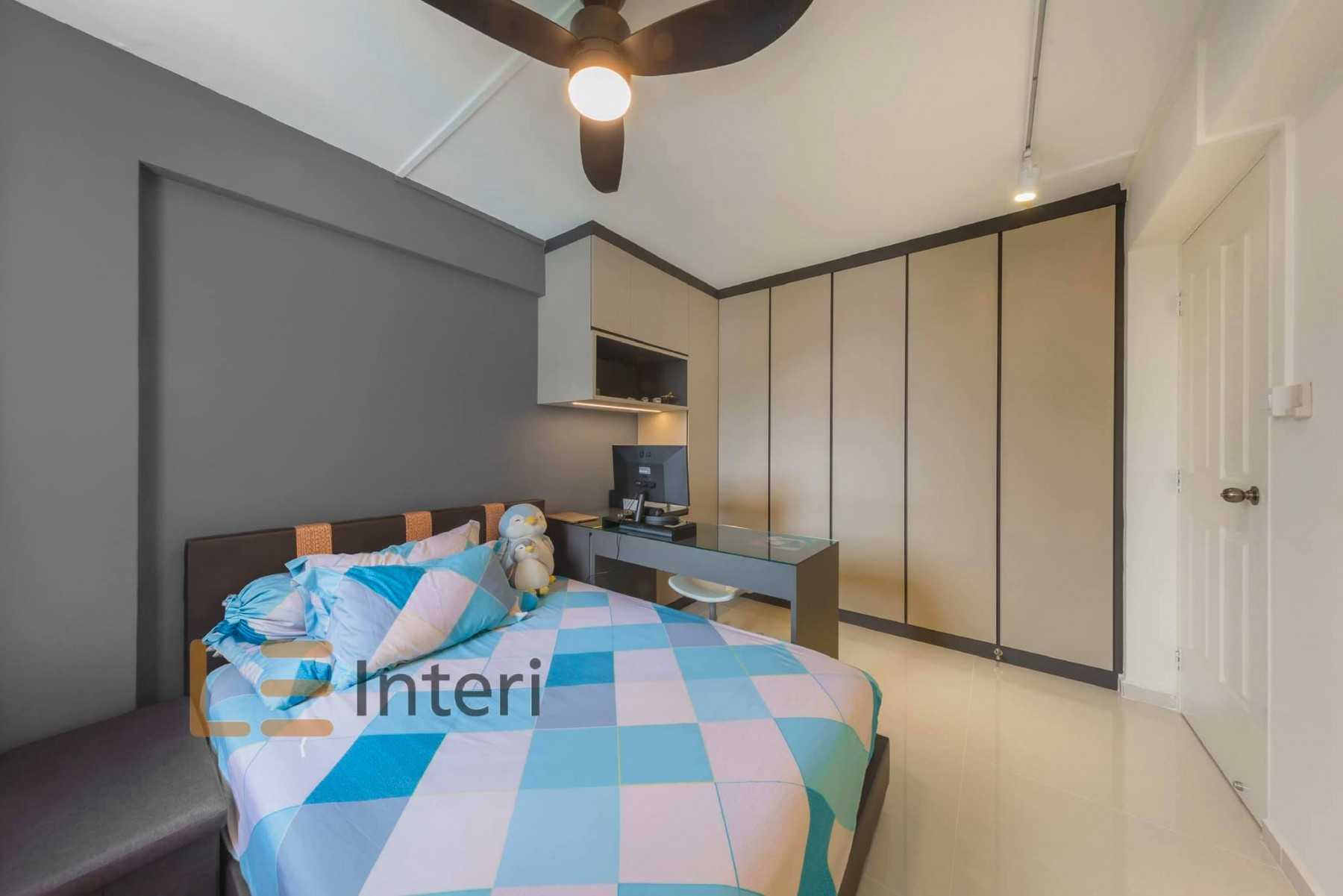 Contemporary Bedroom with Wardrobe and Bedside Table