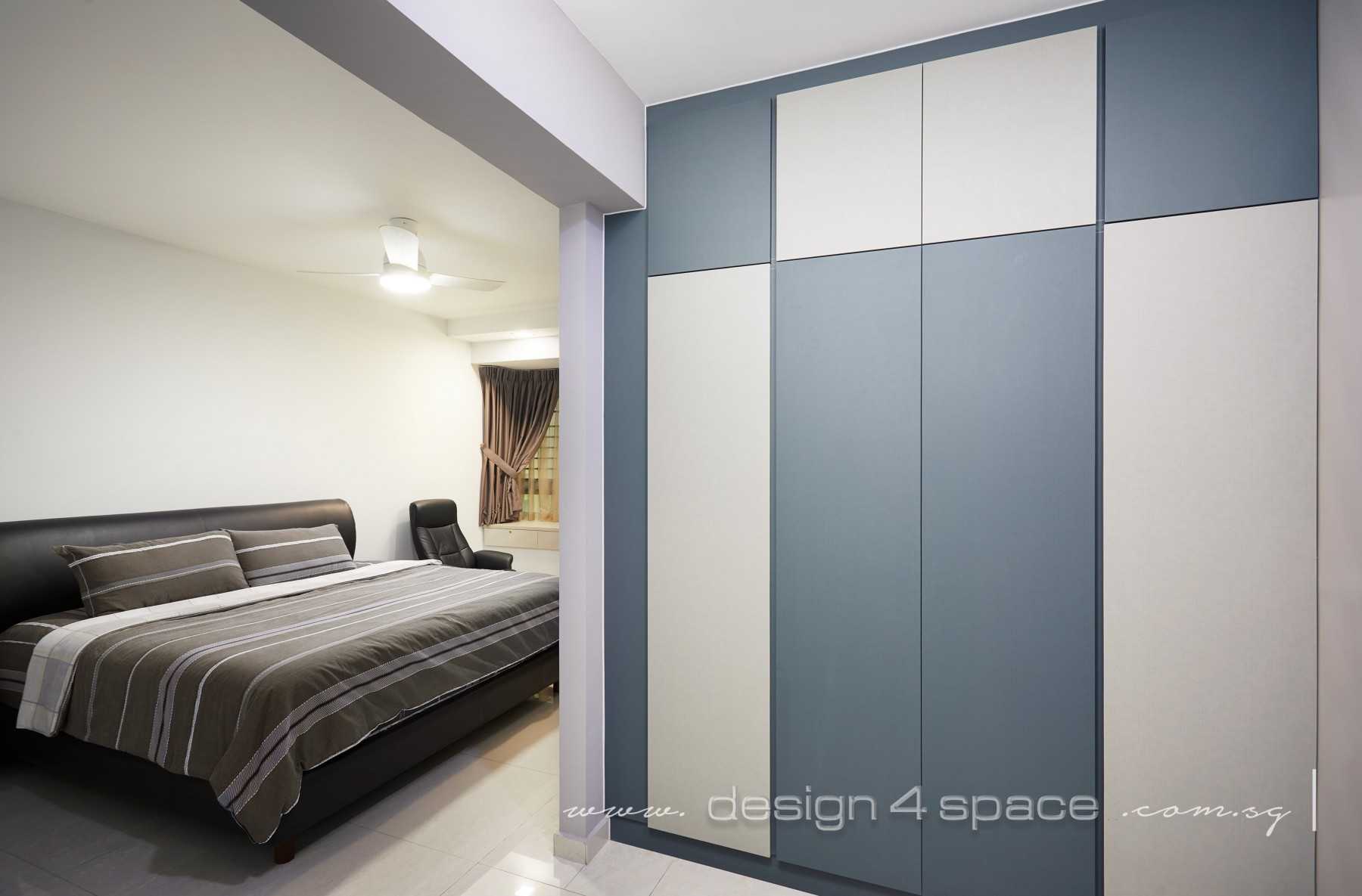 Contemporary Bedroom with Built-in Bed and Downlights