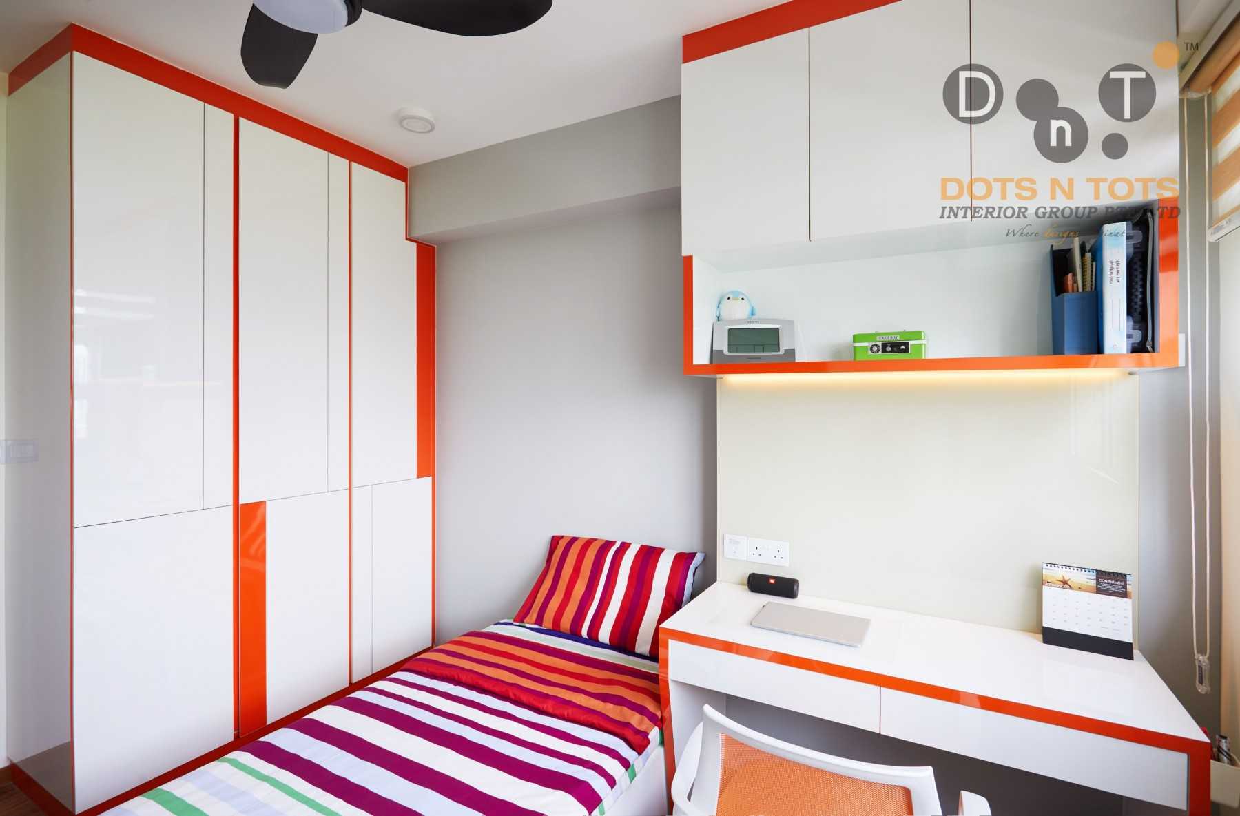 Asian Bedroom with Platform Bed and Wood Flooring