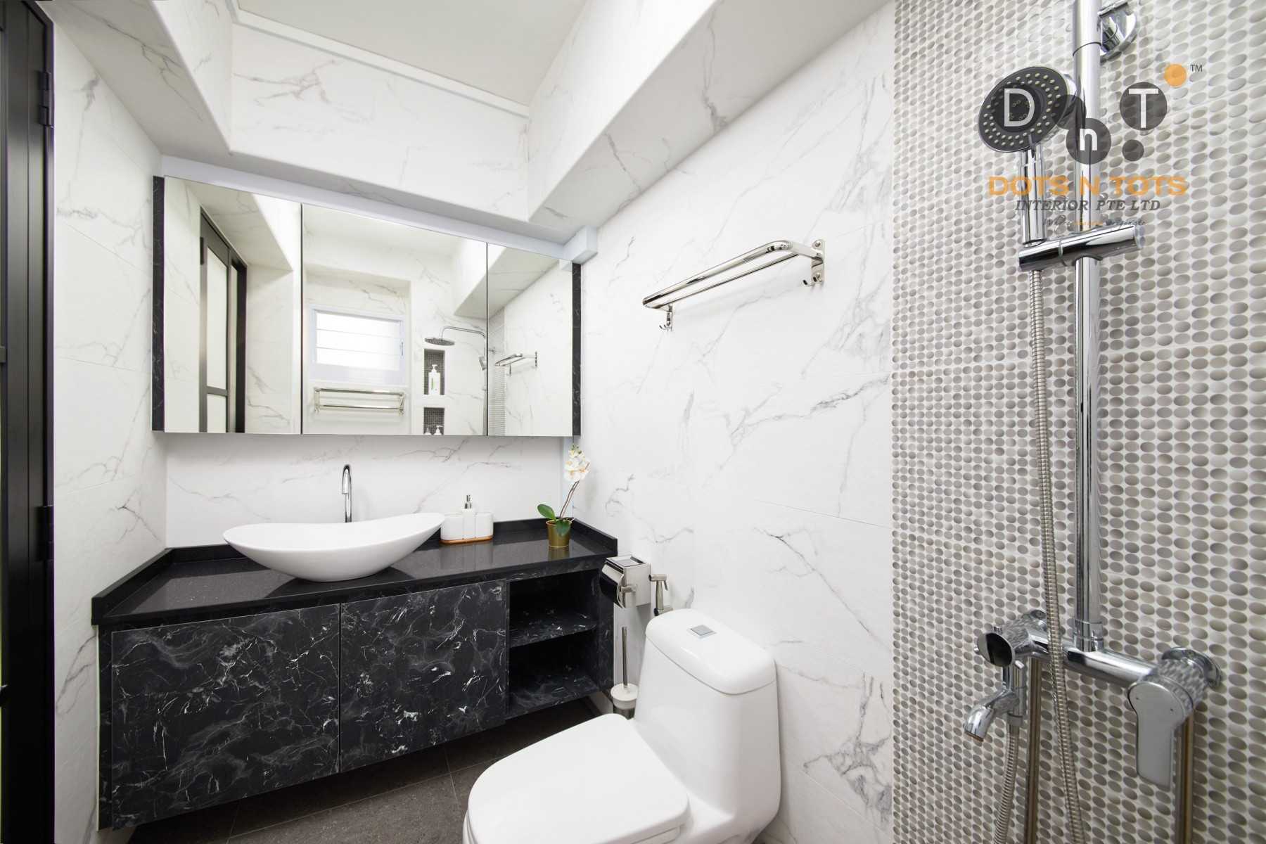 Modern Bathroom with Mirror and Shower Screen