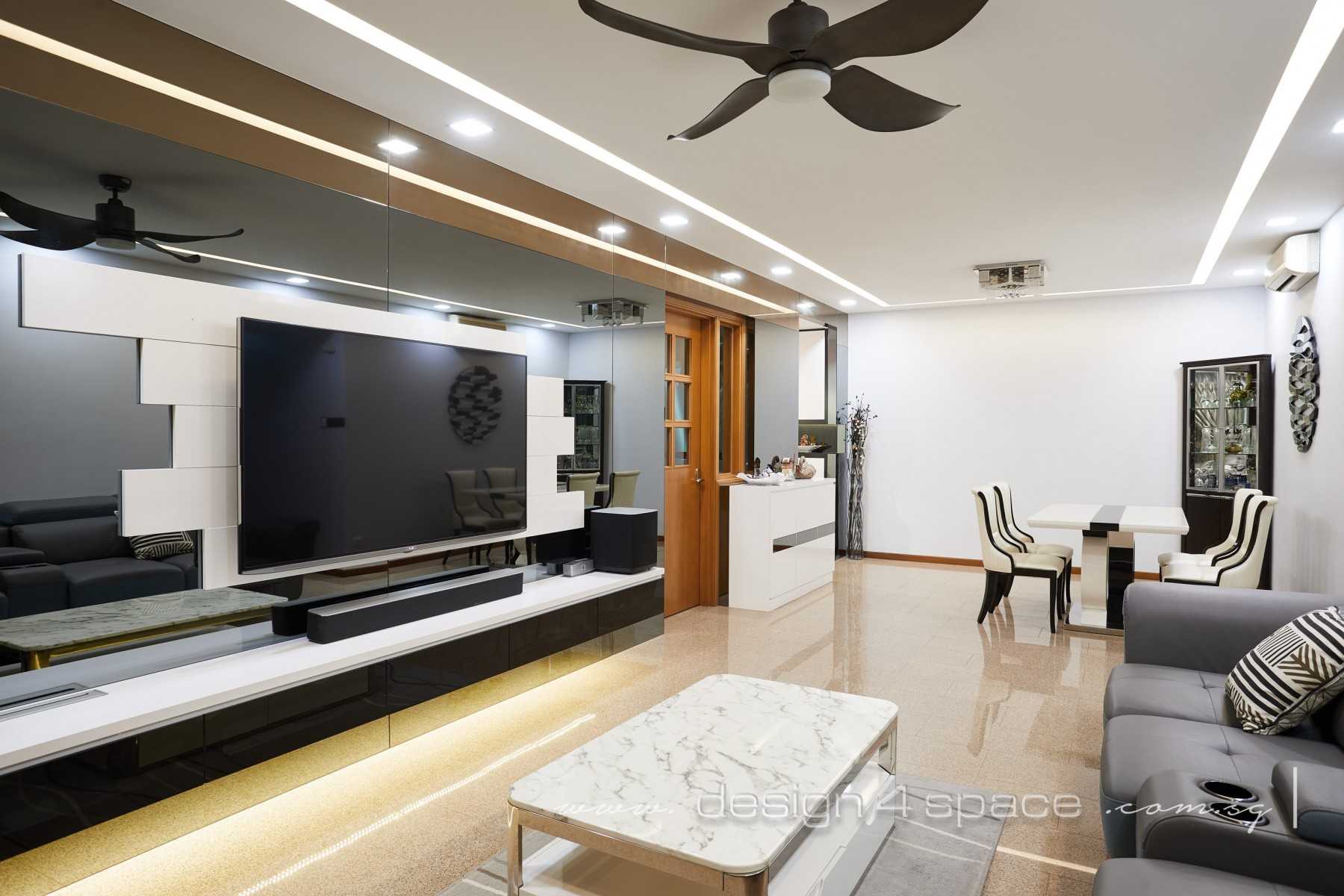 Modern Living Room with Wood Flooring and TV Console