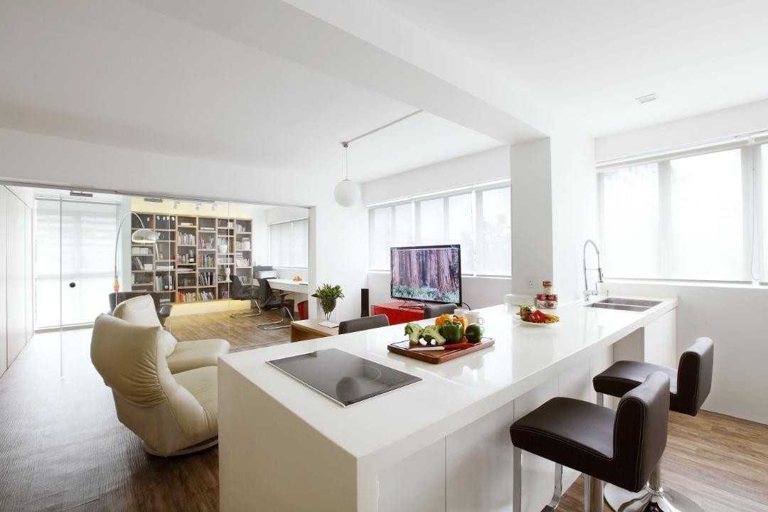 Modern Kitchen with Kitchen Island and Bar Stool
