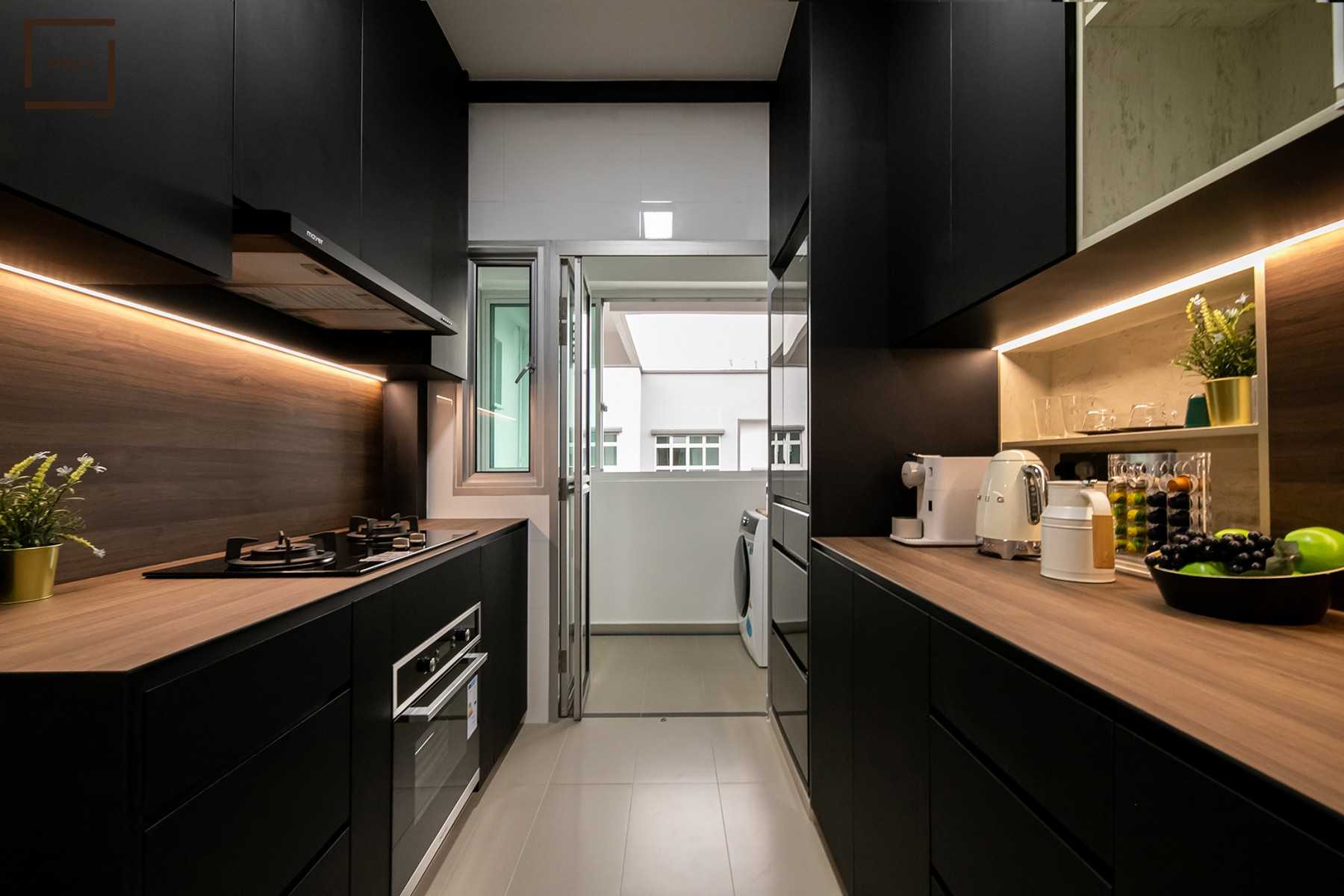 Industrial Kitchen with Kitchen Window and Cupboard