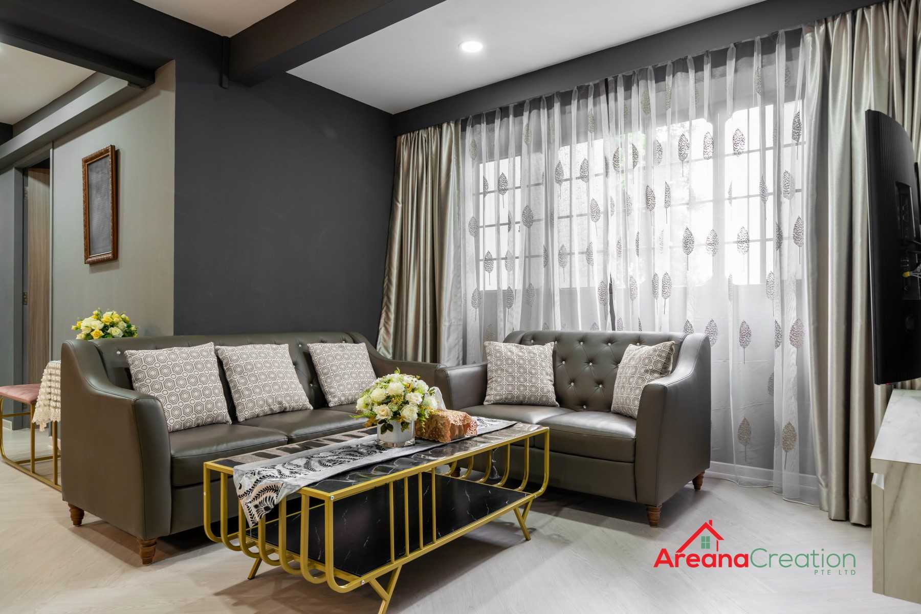 Modern Living Room with TV Console and Sofa