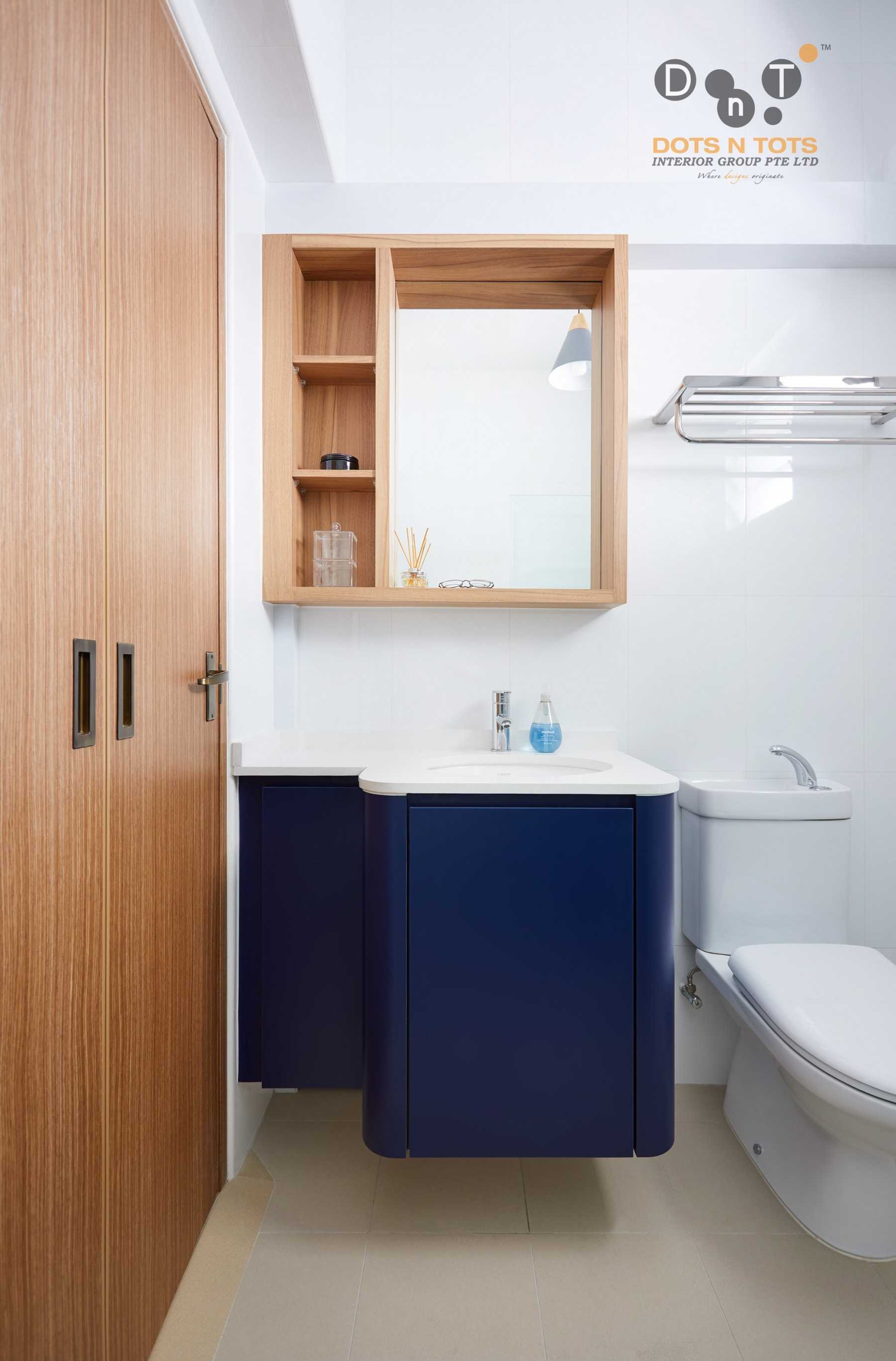 Scandinavian Bathroom with Mirror and Bathroom Storage