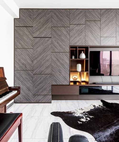 Contemporary Living Room at The Poiz Residences (Contemporary)