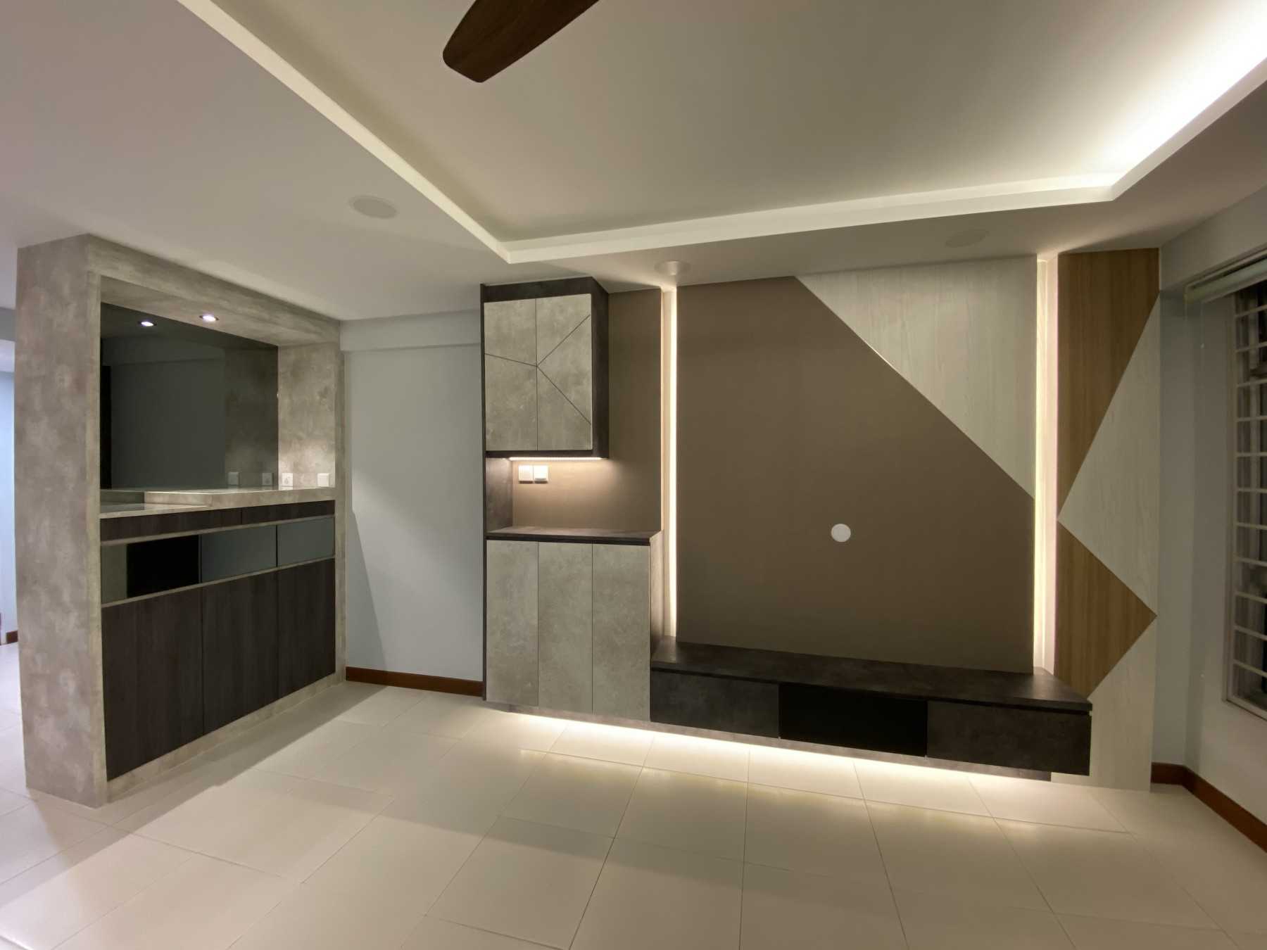 Modern Living Room with TV Console and Feature Wall