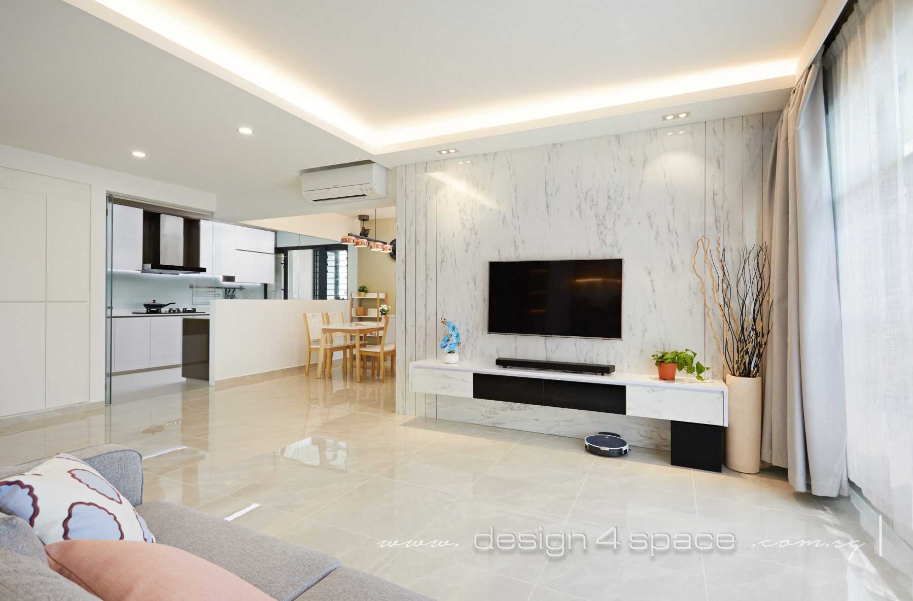 Modern Living Room with Wood Flooring and TV Console