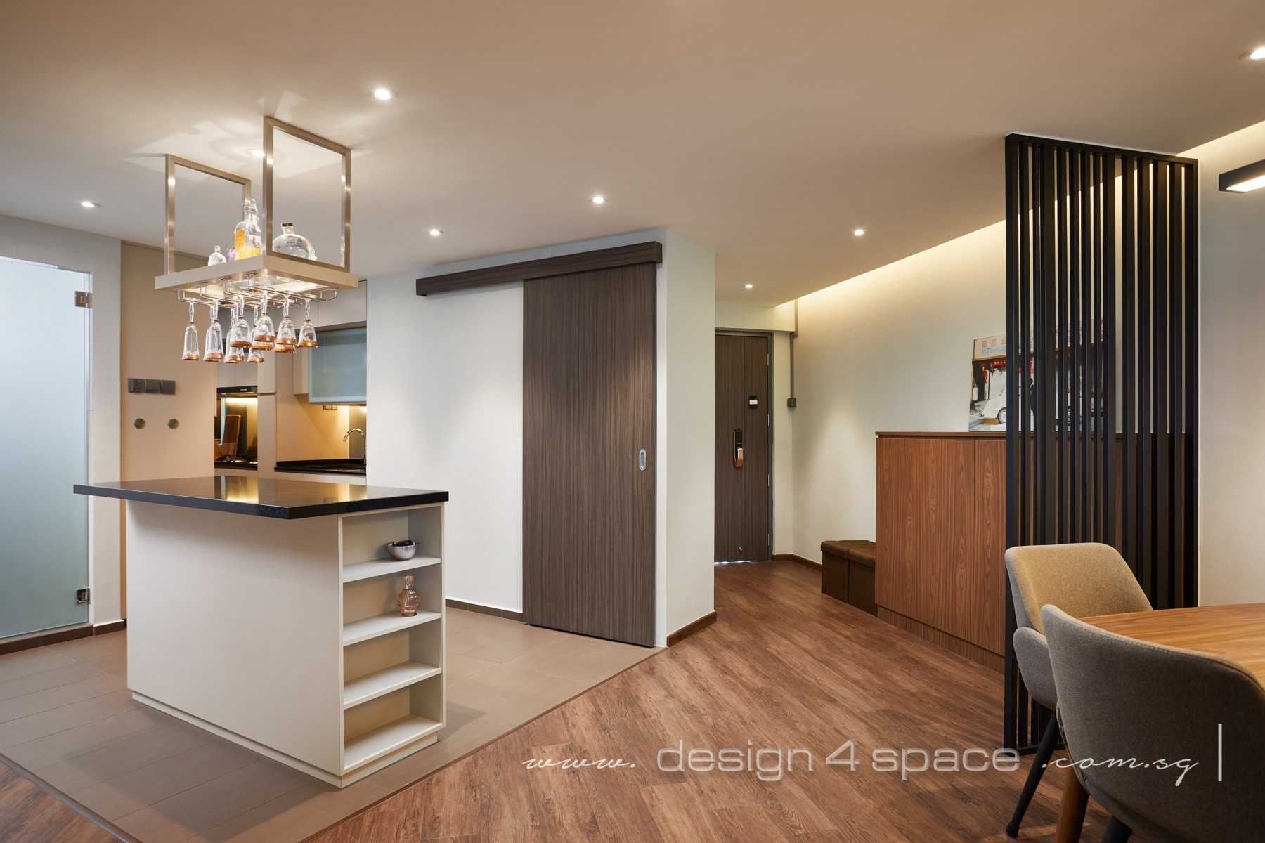 Modern Dining Room with Drop Ceiling and Downlights