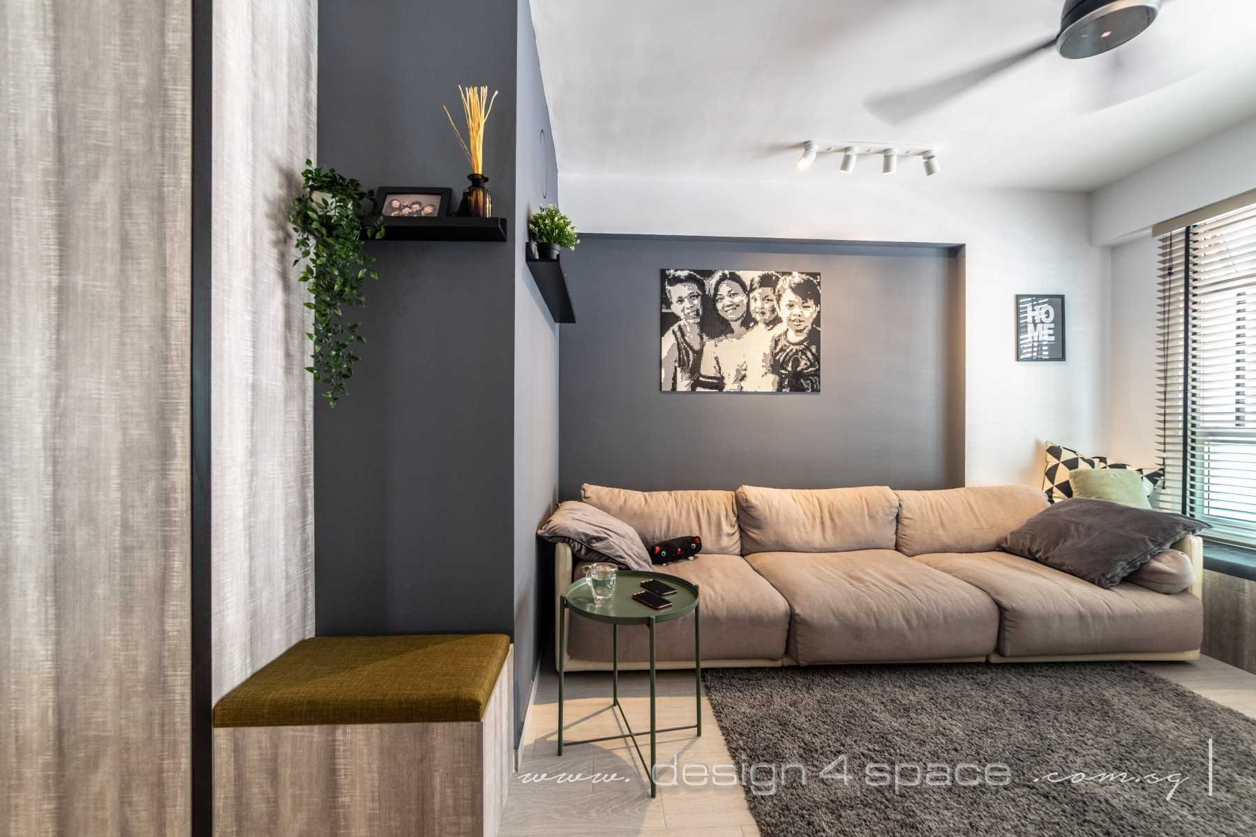 Industrial Living Room with Sofa and TV