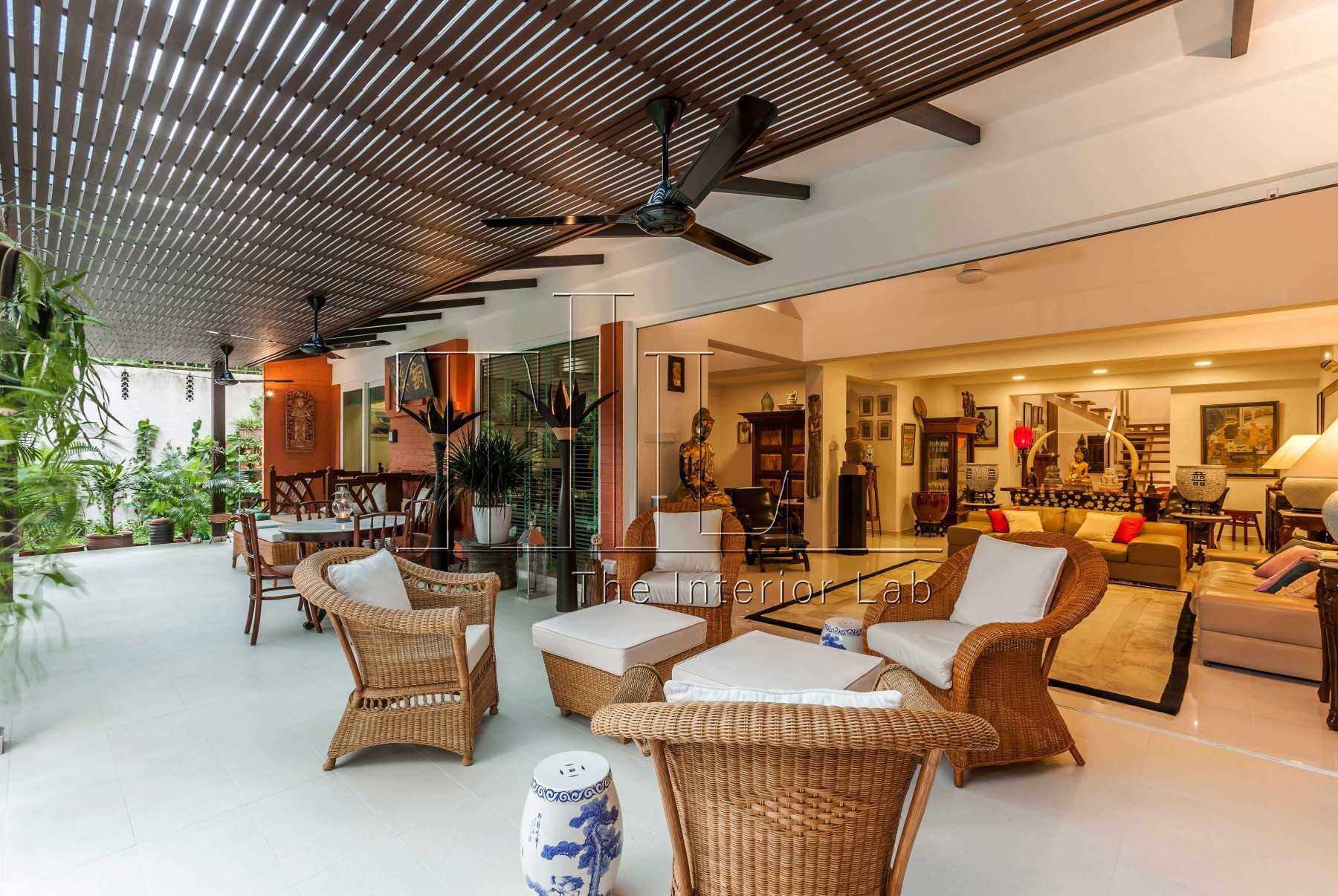 Vintage Patio with Window Seat and Outdoor Table