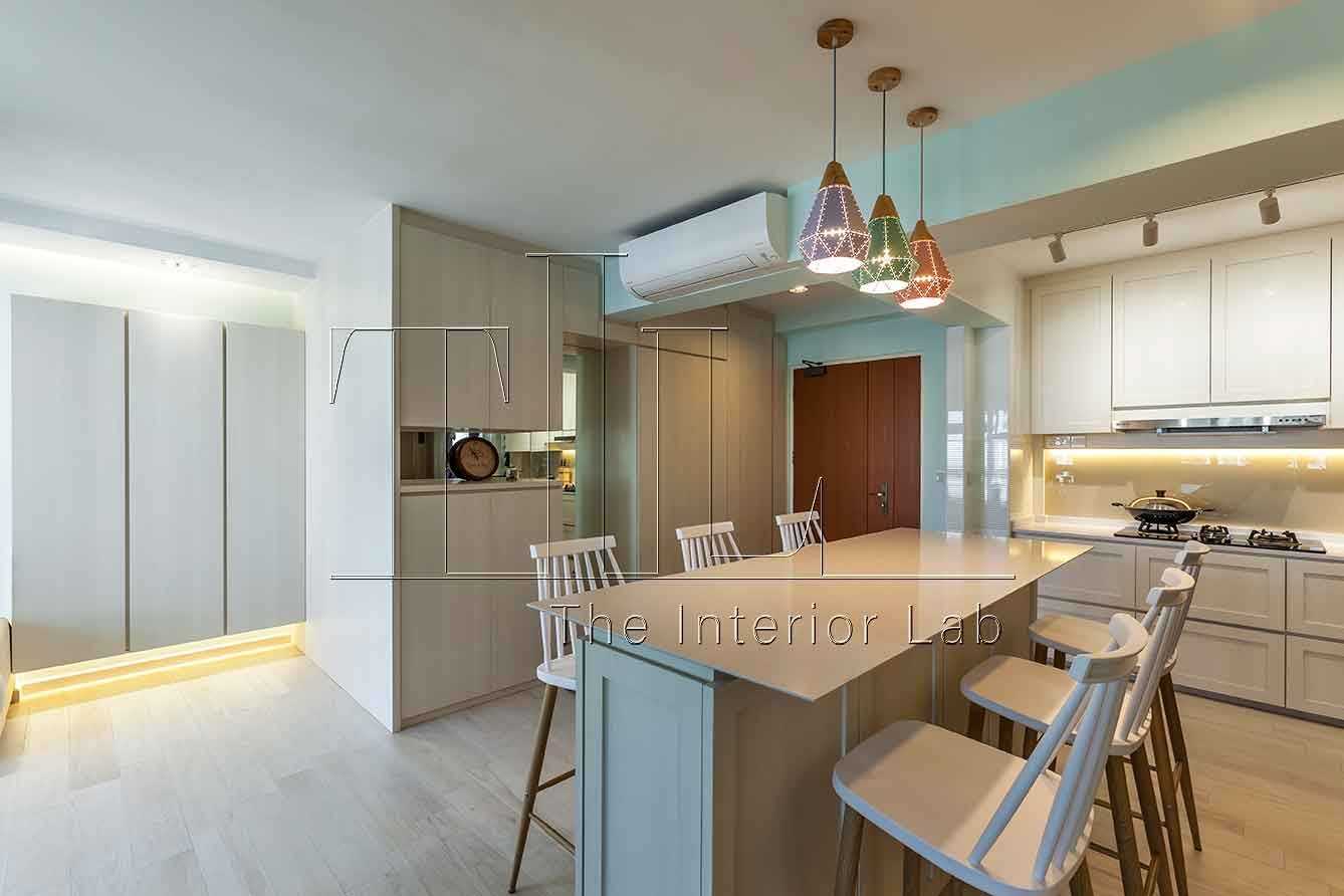 Contemporary Kitchen with Countertop and Kitchen Island