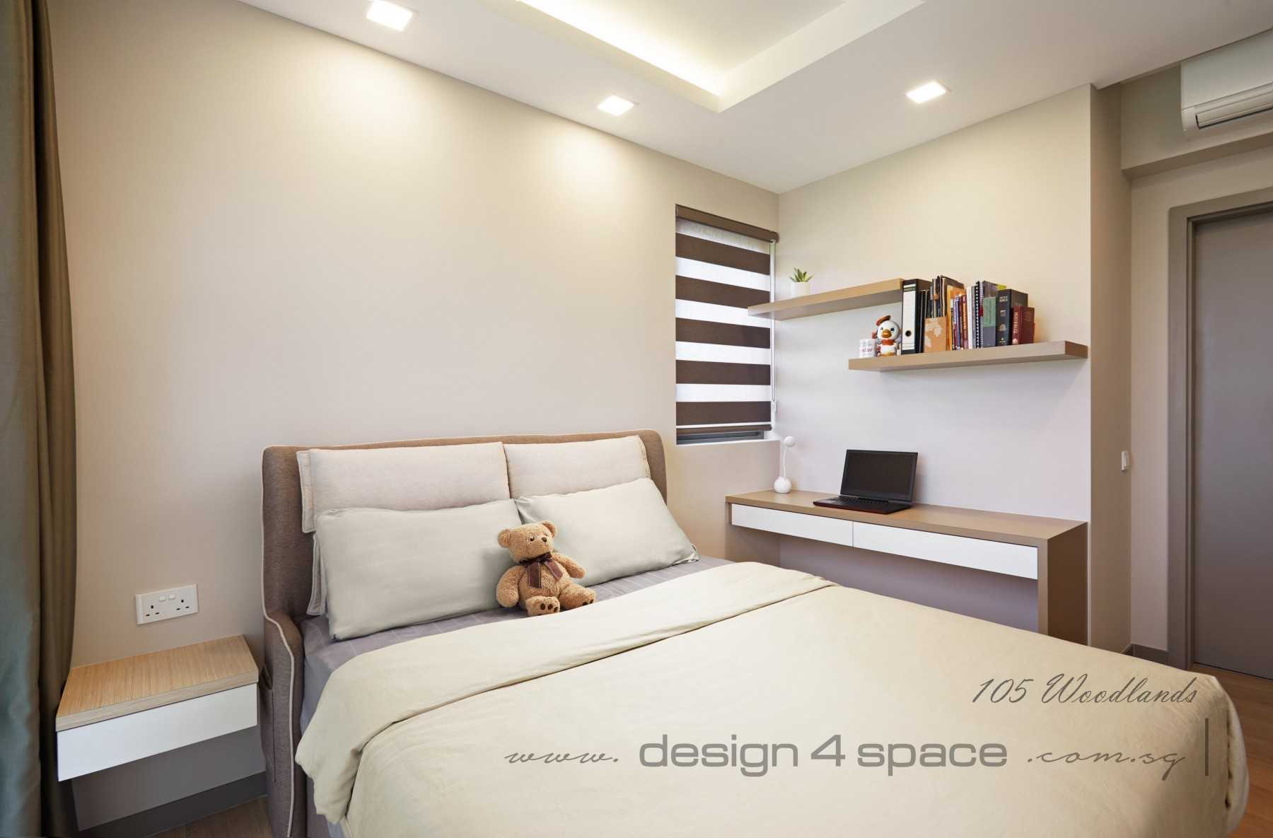 Modern Bedroom with Bookshelf and Queen Bed