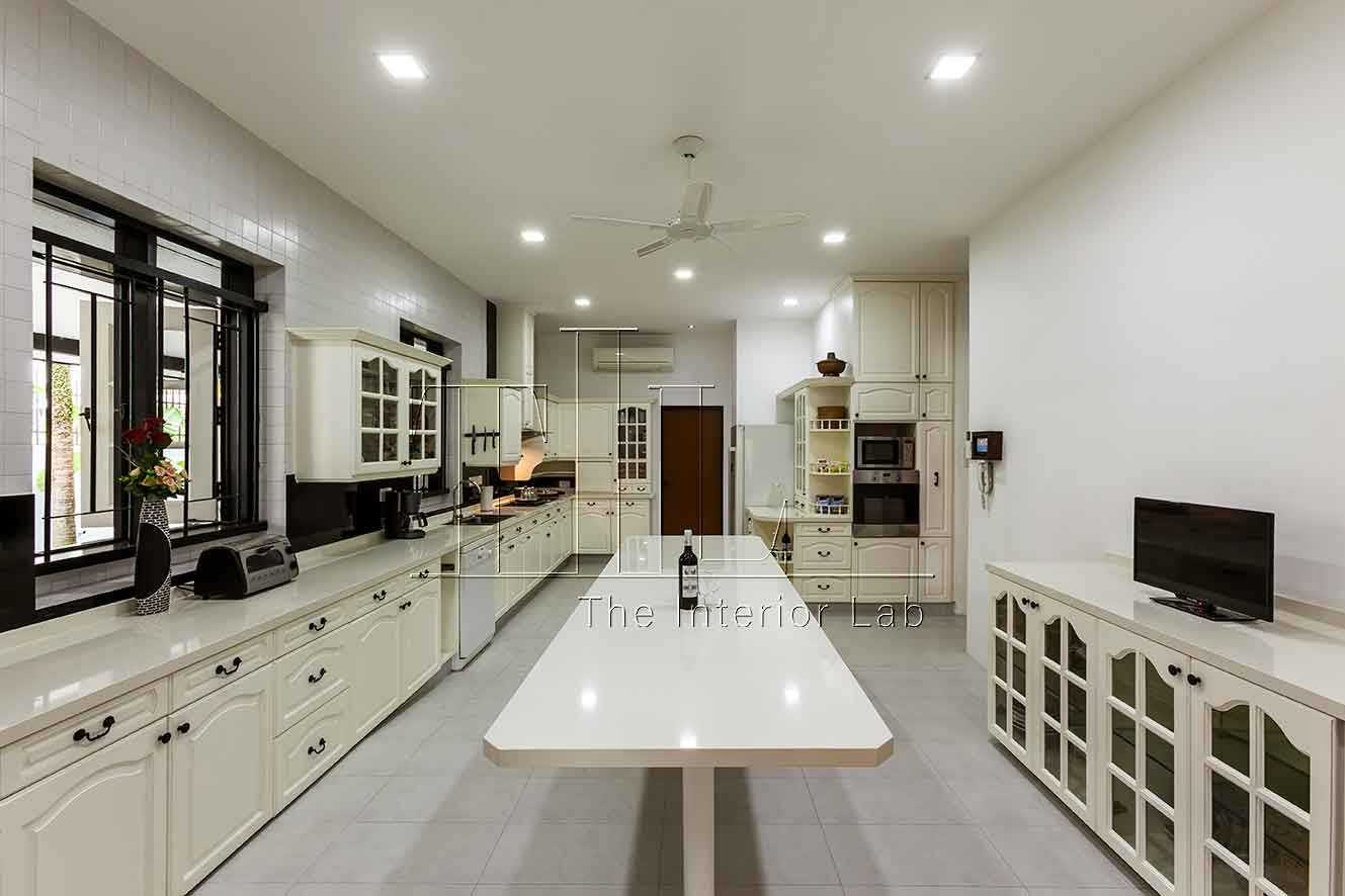 Contemporary Kitchen with Countertop and Kitchen Window