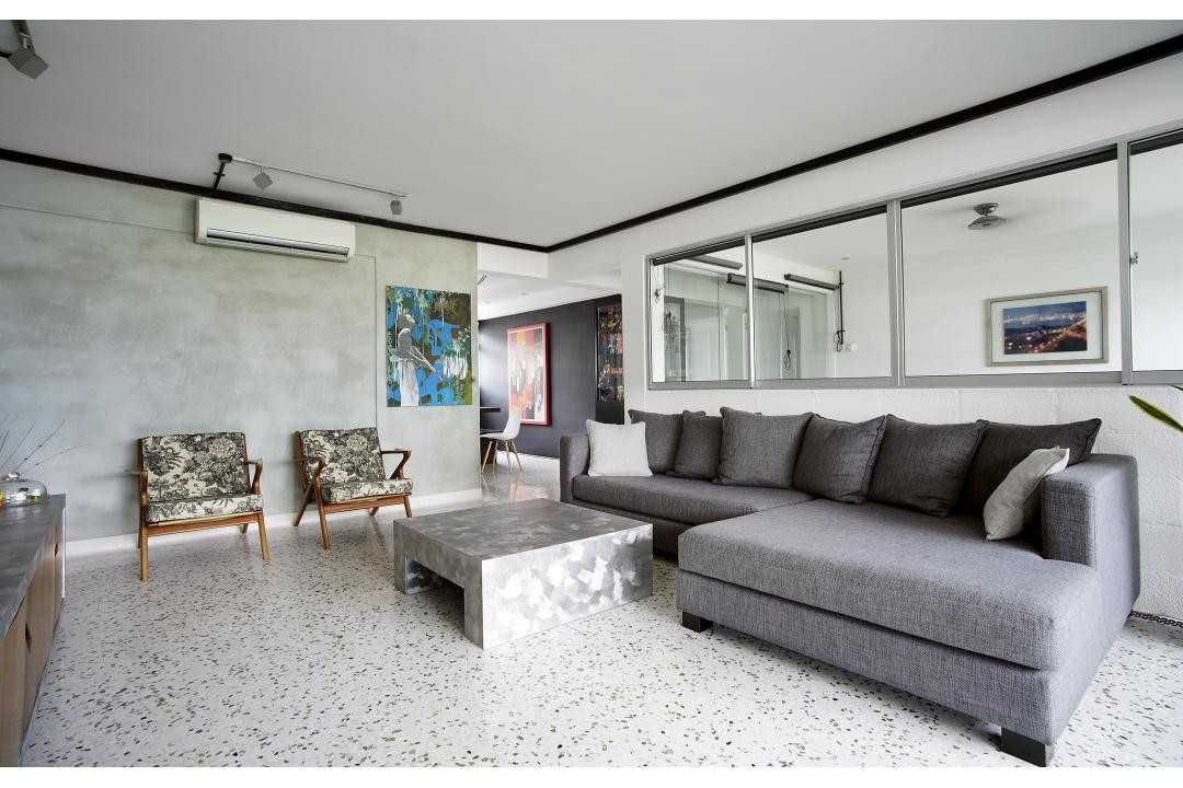 Eclectic Living Room with Sofa and Armchairs