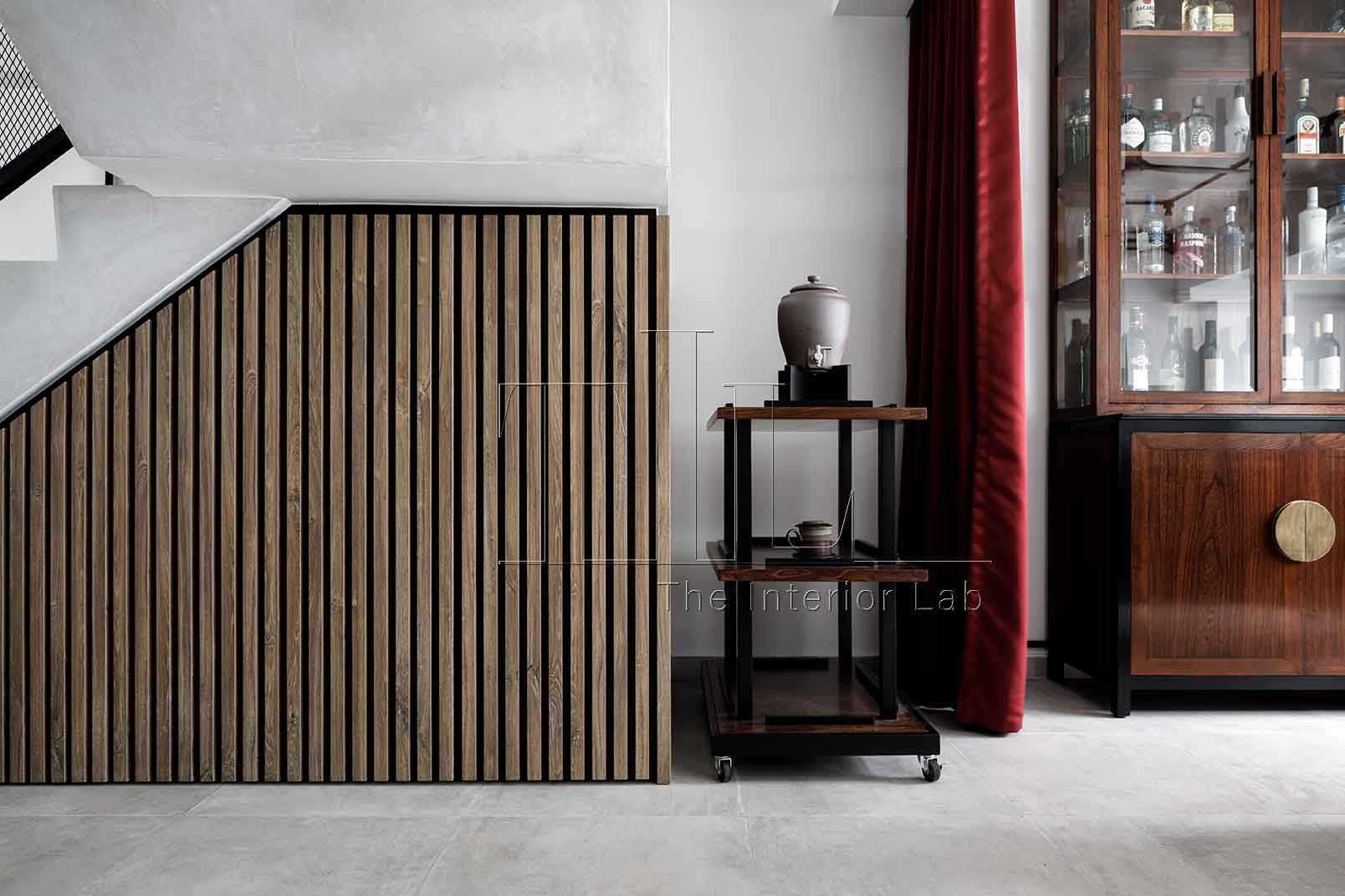 Industrial Living Room with Storage Cabinets and Small Storage