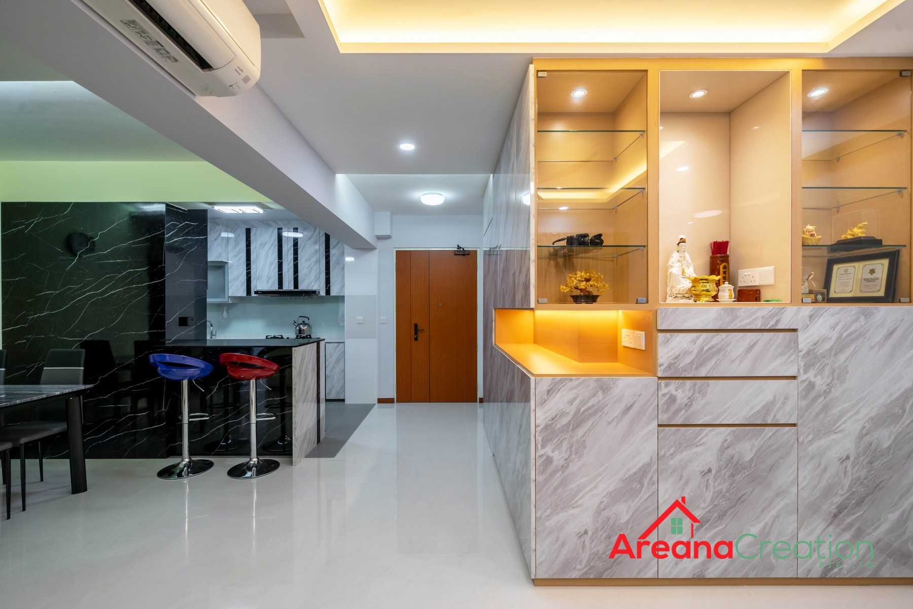 Contemporary Living Room with Countertop and TV Console
