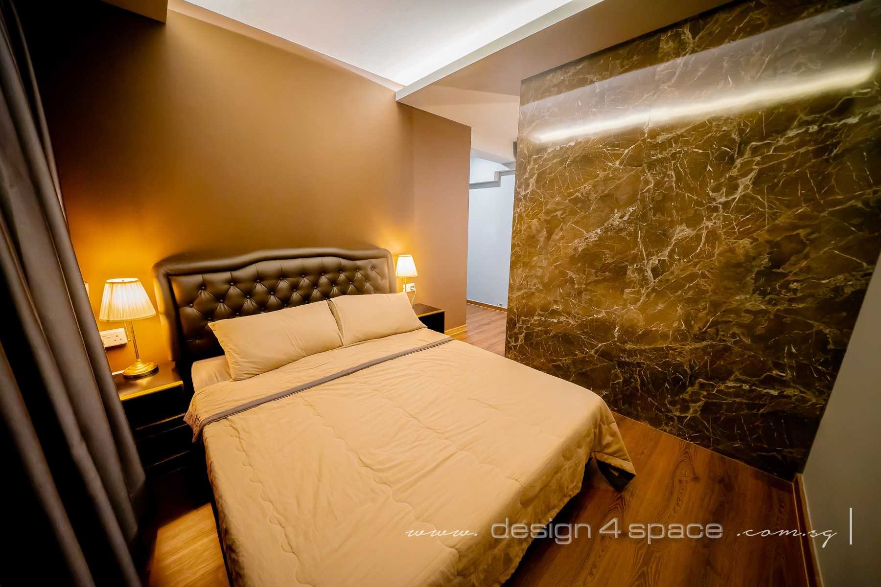 Modern Bedroom with Vinyl Flooring and Drop Light