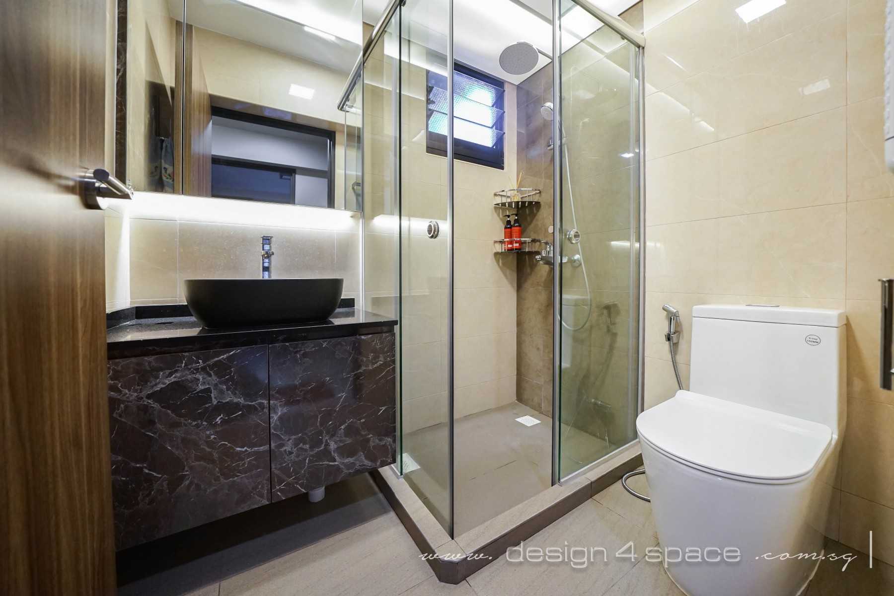 Modern Bathroom with Mirror and Shower Screen