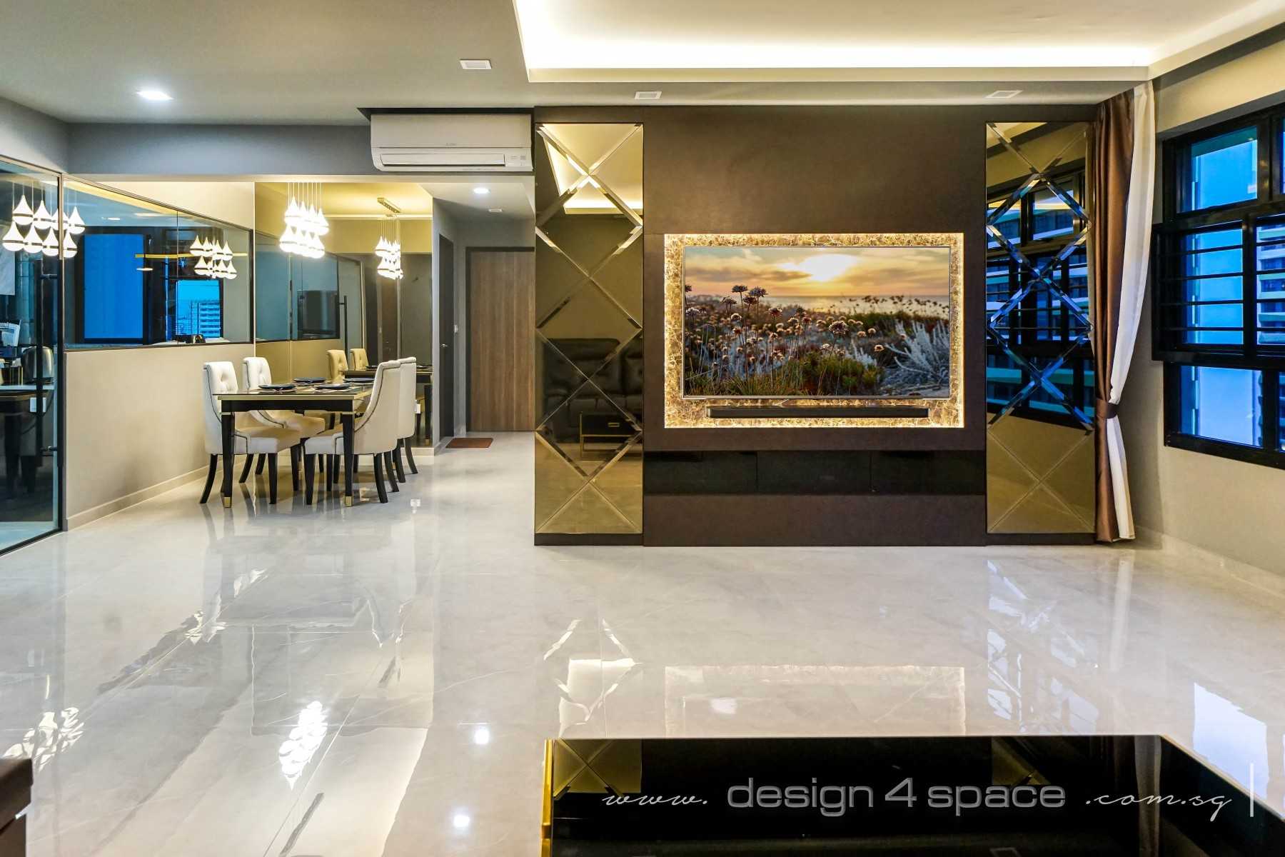 Modern Living Room with TV Console and Feature Wall