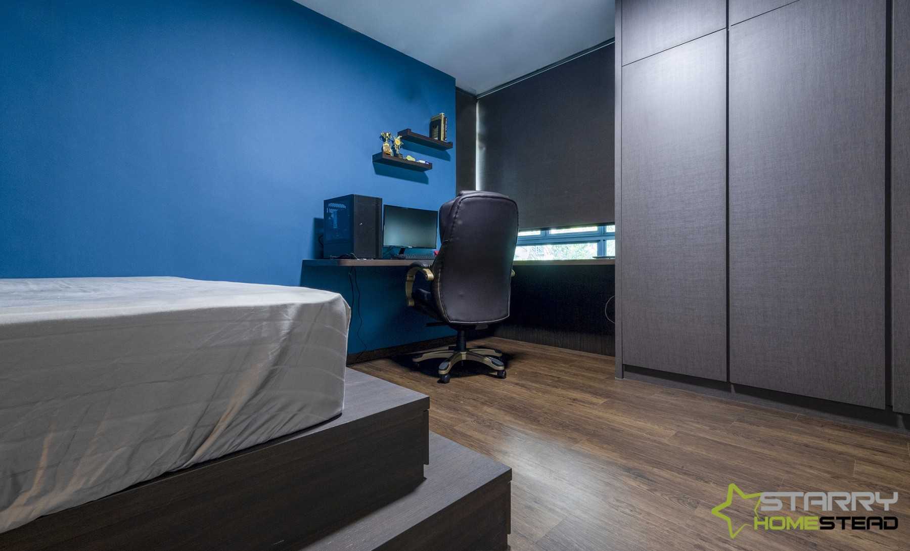 Modern Bedroom with Wardrobe and Bed