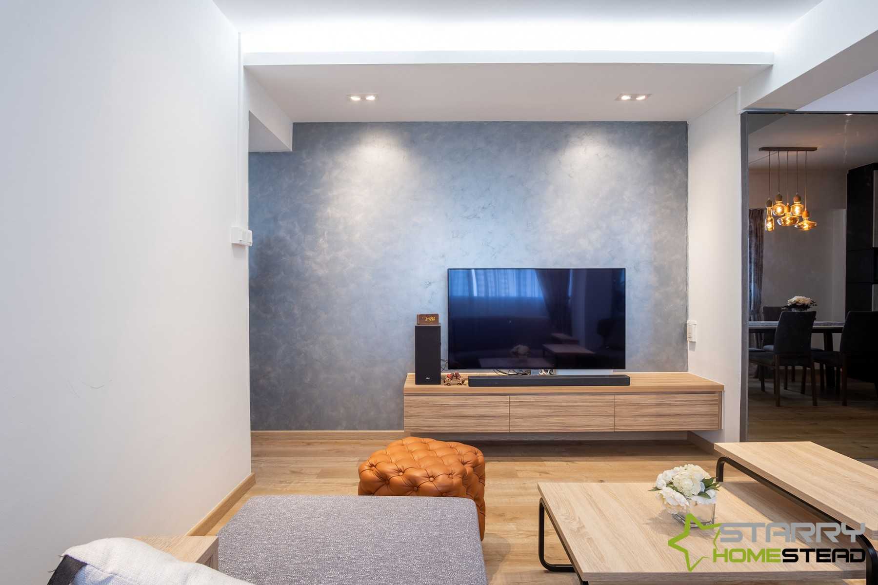 Contemporary Living Room with TV Console and Sofa