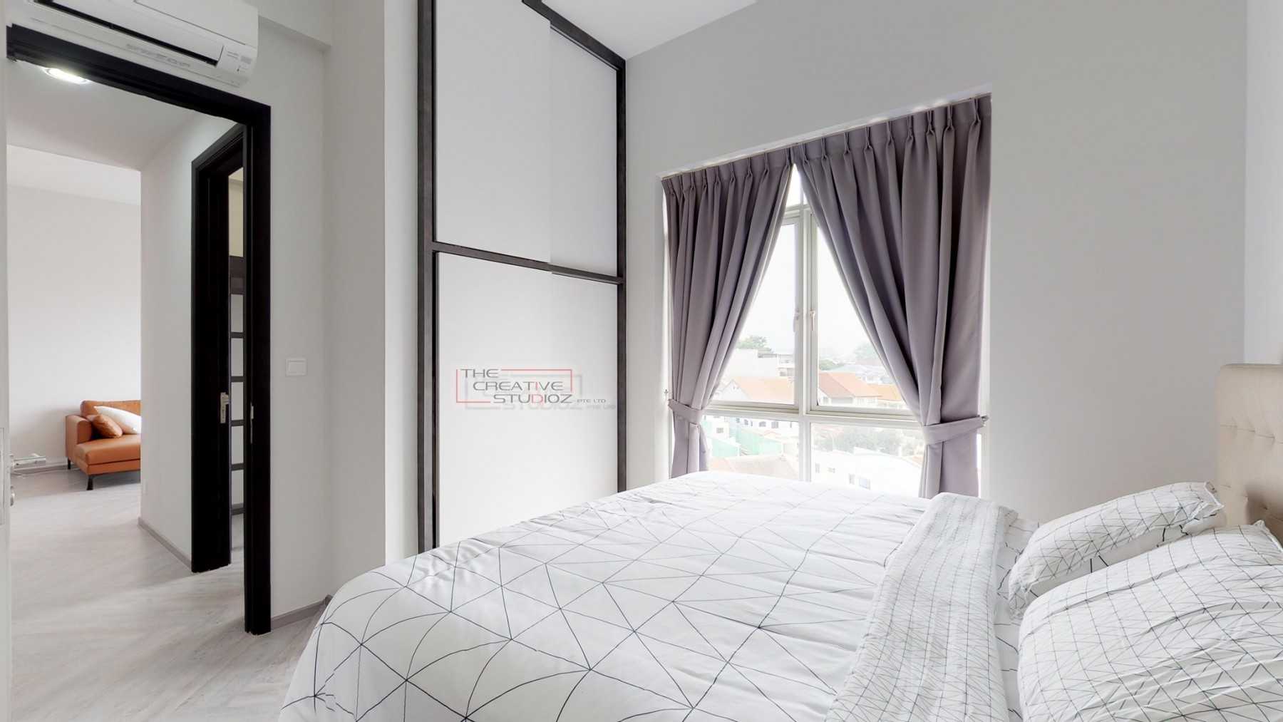 Minimalist Bedroom with Vinyl Flooring and Wardrobe