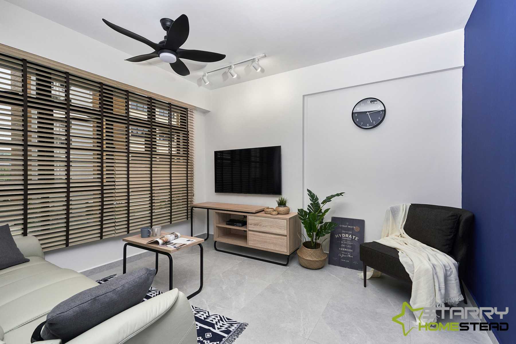Scandinavian Living Room with TV Console and Sofa