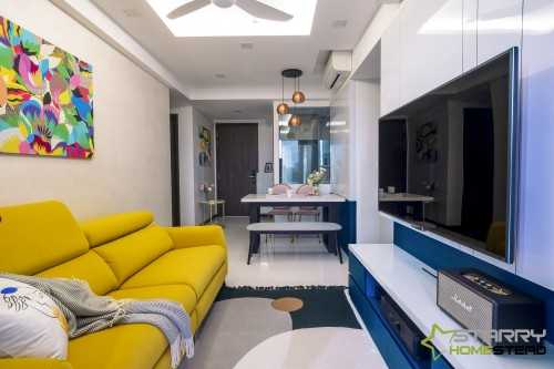 Modern Living Room at Lake Grande 6 Jurong Lake Link