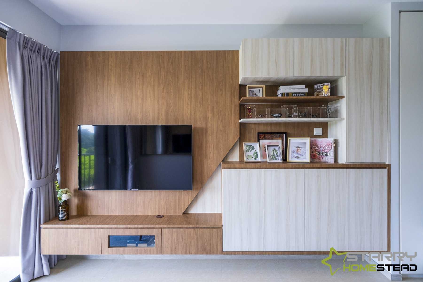 Scandinavian Living Room with TV Console and TV