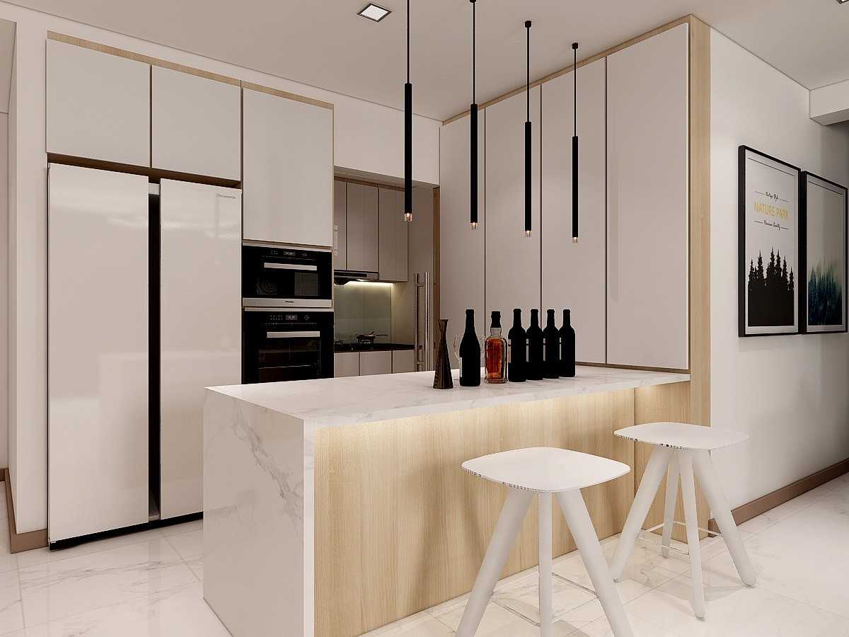 Modern Kitchen with Countertop and Kitchen Island