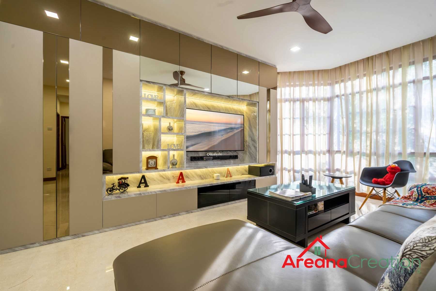 Modern Living Room with TV Console and Feature Wall