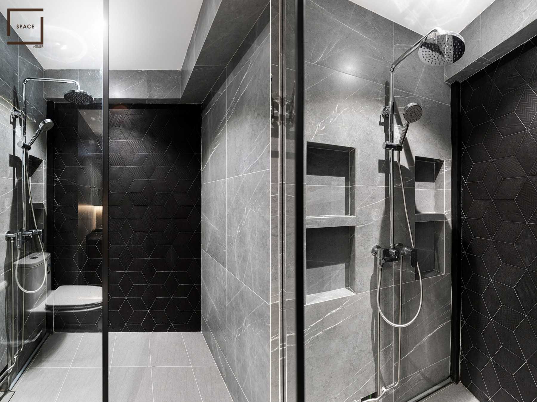Contemporary Bathroom with Bathroom Accessories and Showers