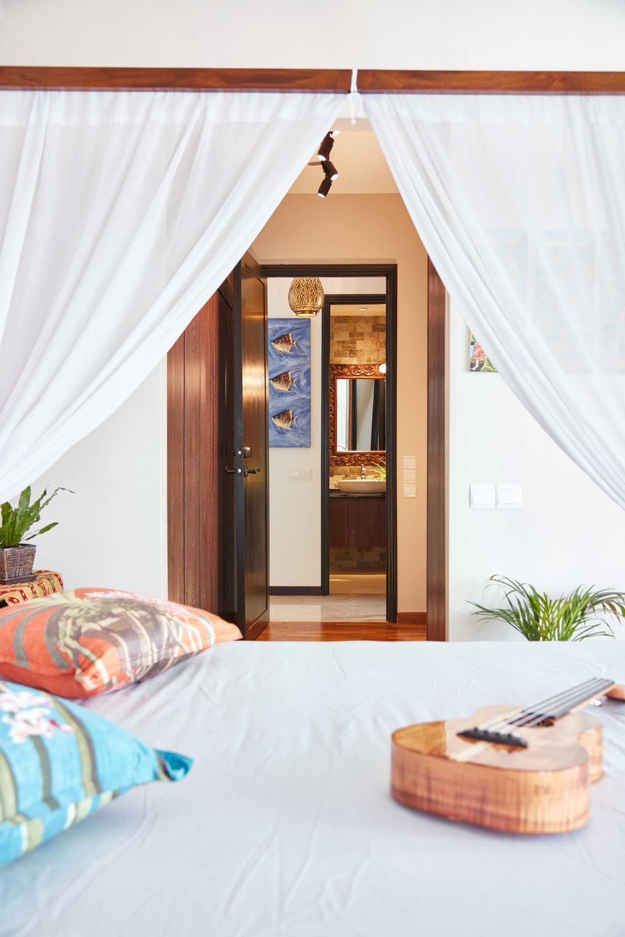 Country Bedroom with Platform Bed and Queen Bed