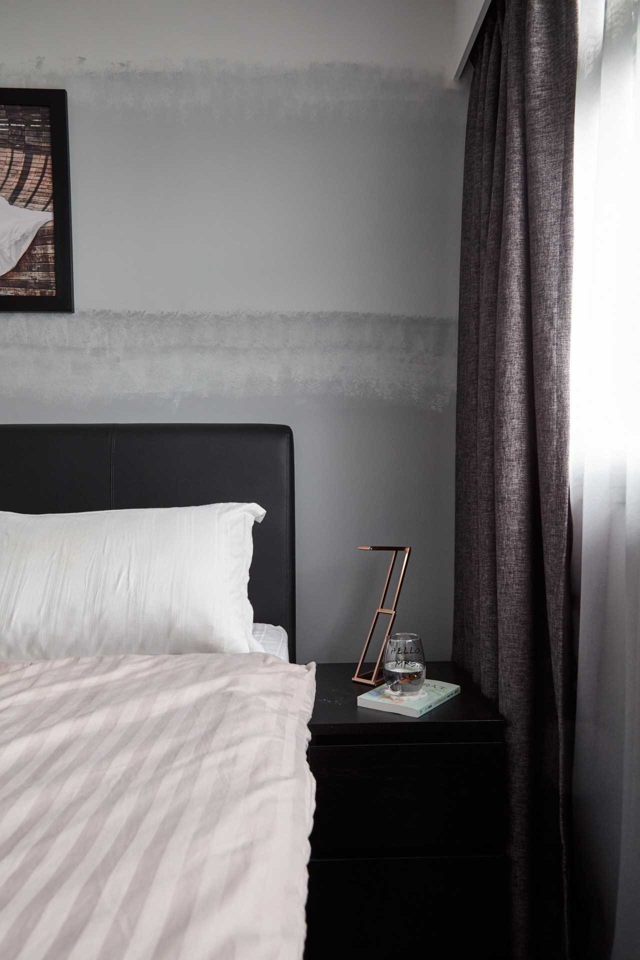 Modern Bedroom with Bedside Table and Bed