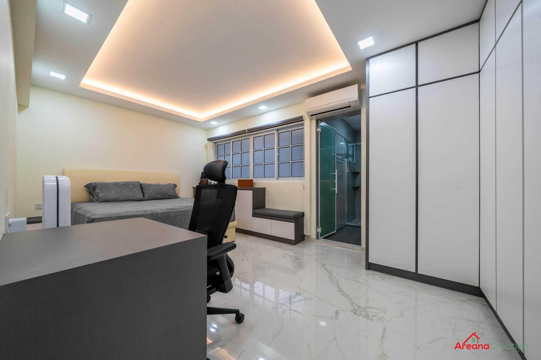 Contemporary Bedroom with Cove Lighting and Wardrobe