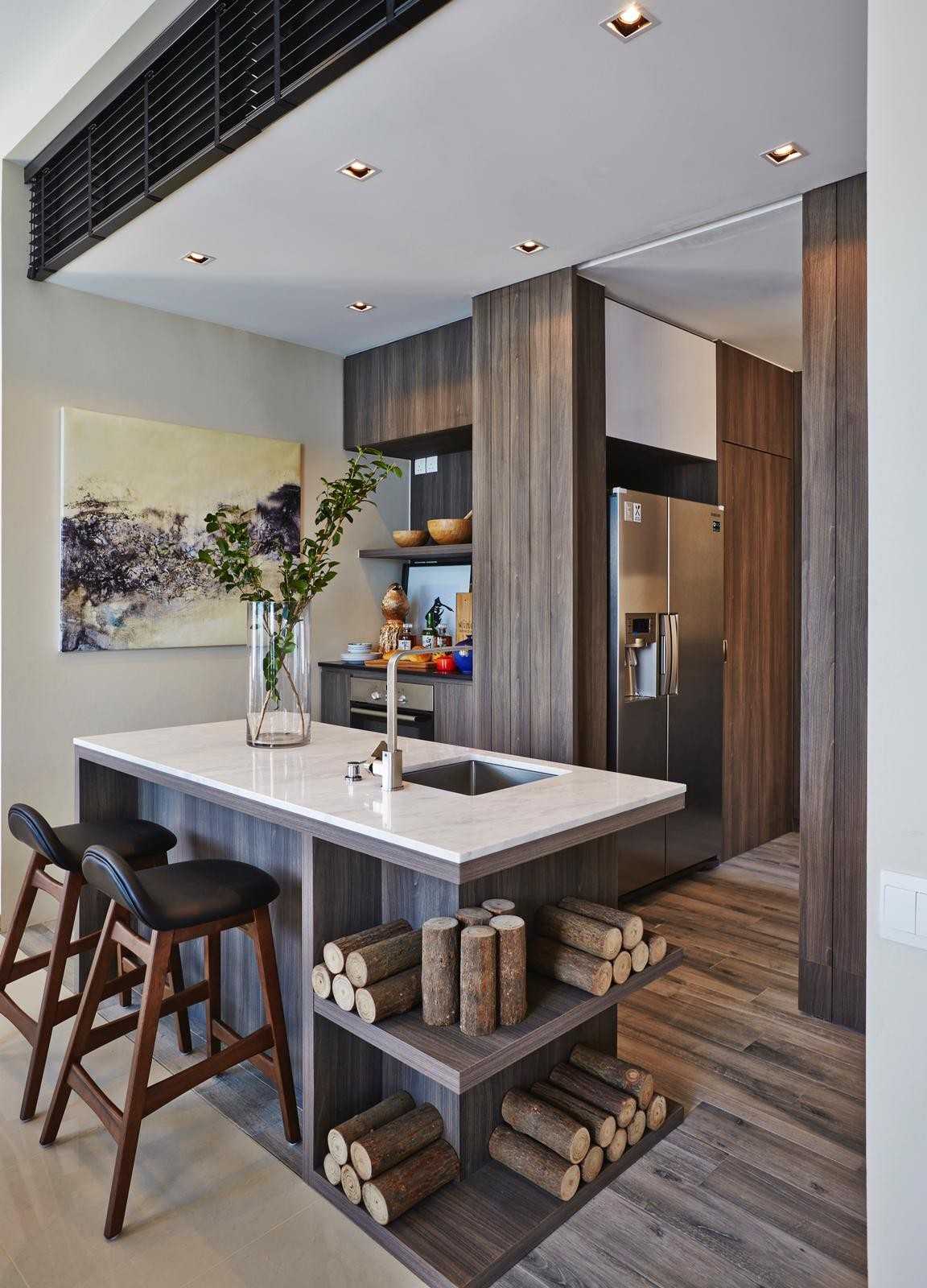 Industrial Kitchen with Countertop and Kitchen Island