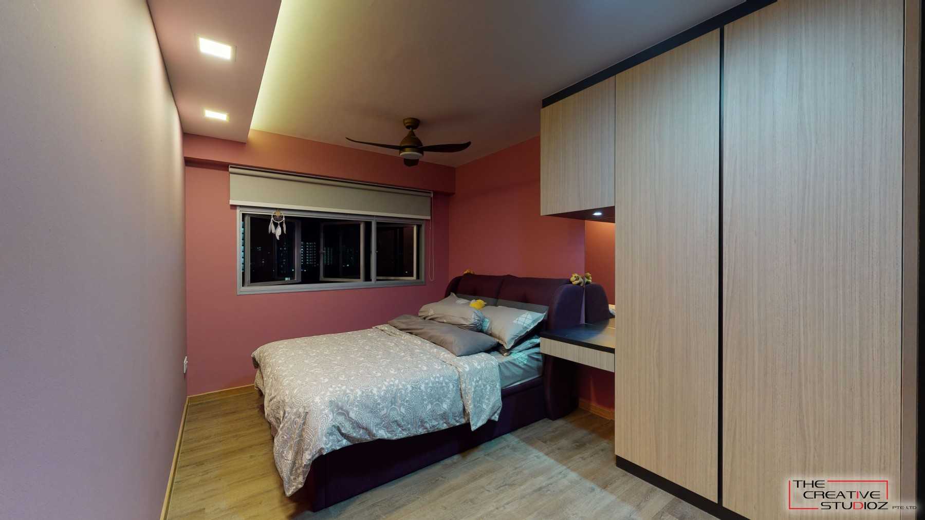 Scandinavian Bedroom with Wardrobe and Queen Bed