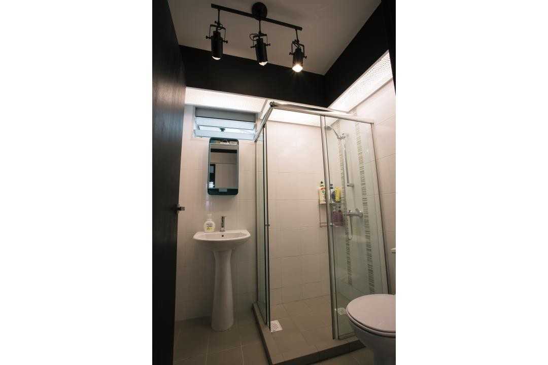 Industrial Bathroom with Bathroom Sinks and Showers