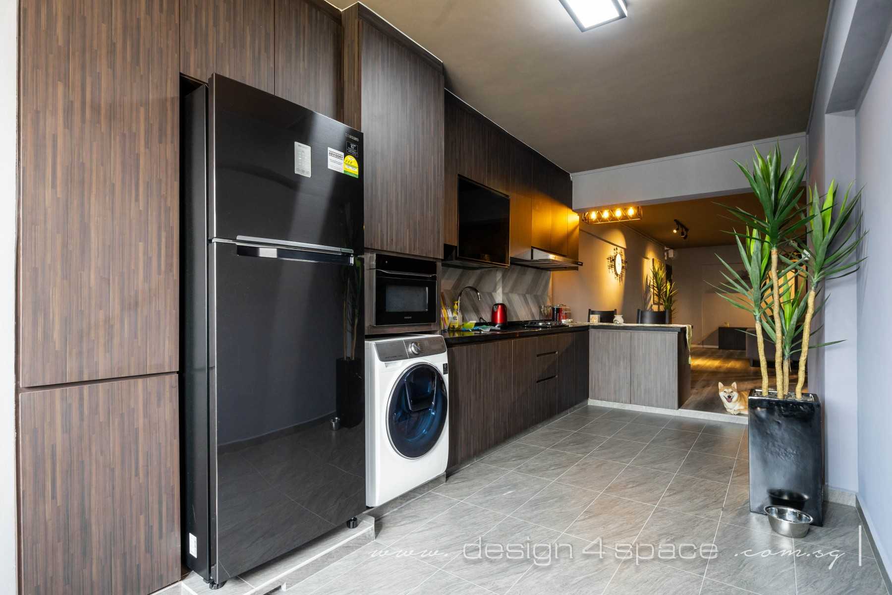 Contemporary Kitchen with Kitchen Window and Open Kitchen