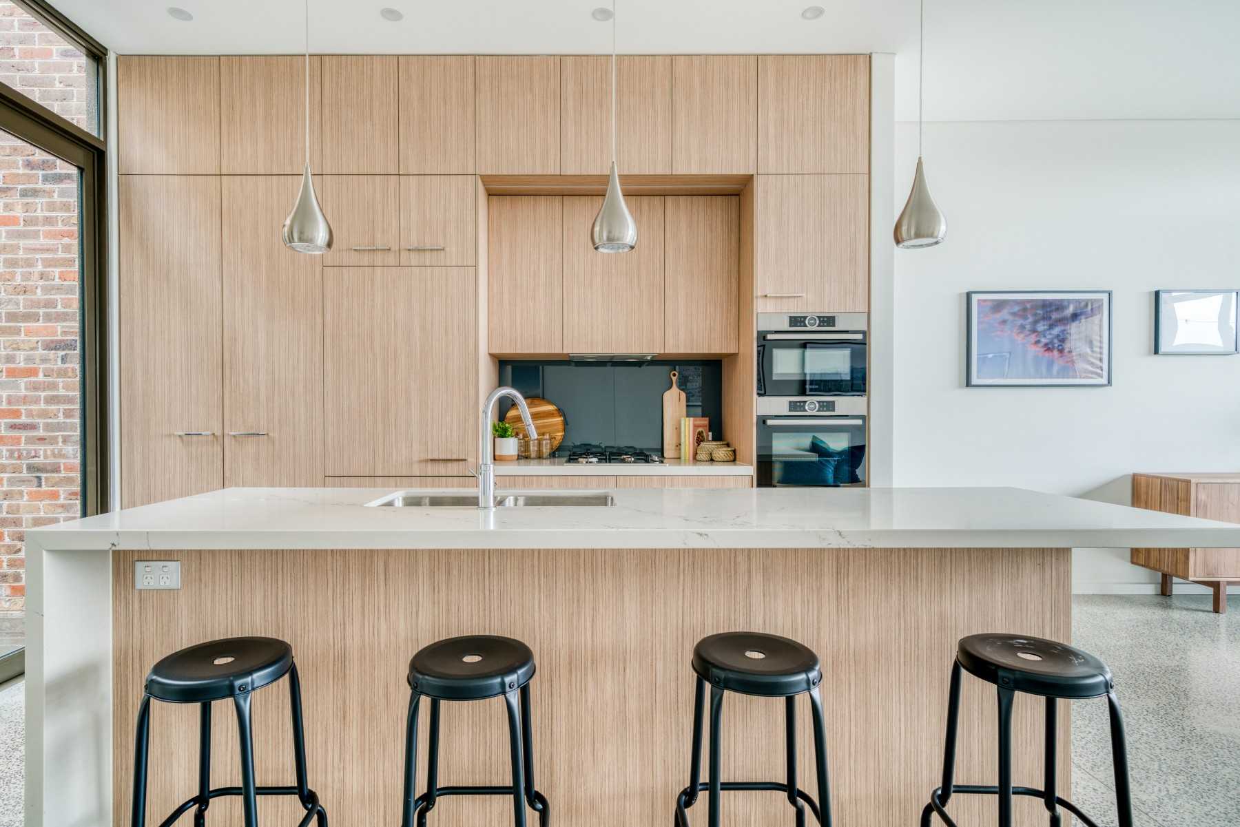 Eclectic Kids Room with Kitchen Island and Bar Counter