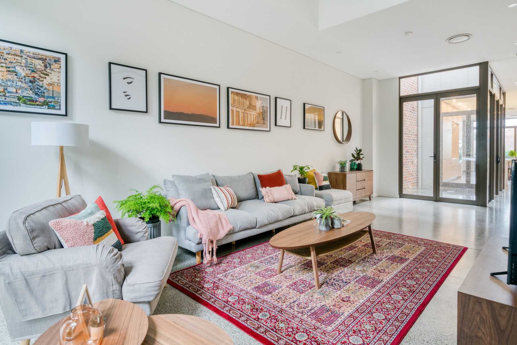 Eclectic Living Room with Artwork and Sofa