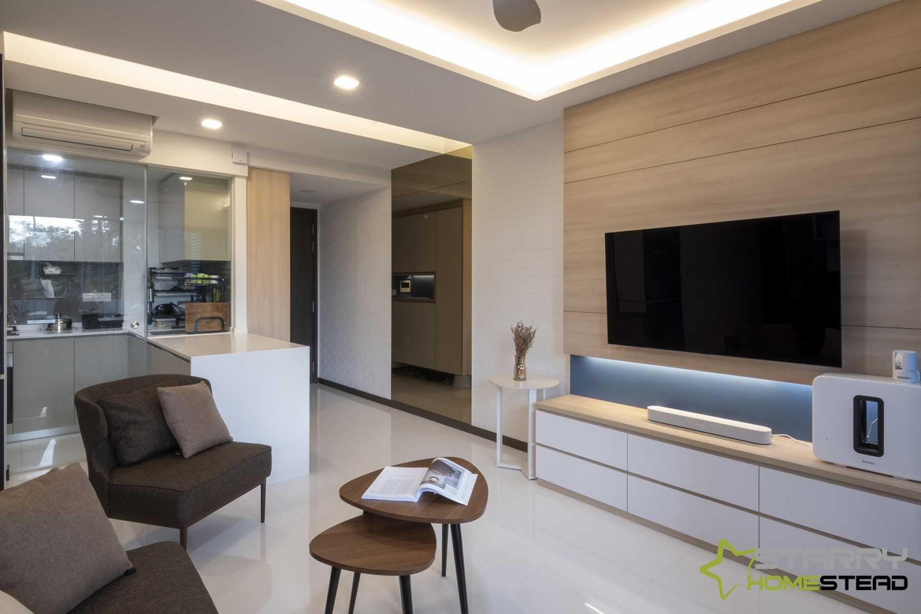 Contemporary Living Room with TV Console and Sofa