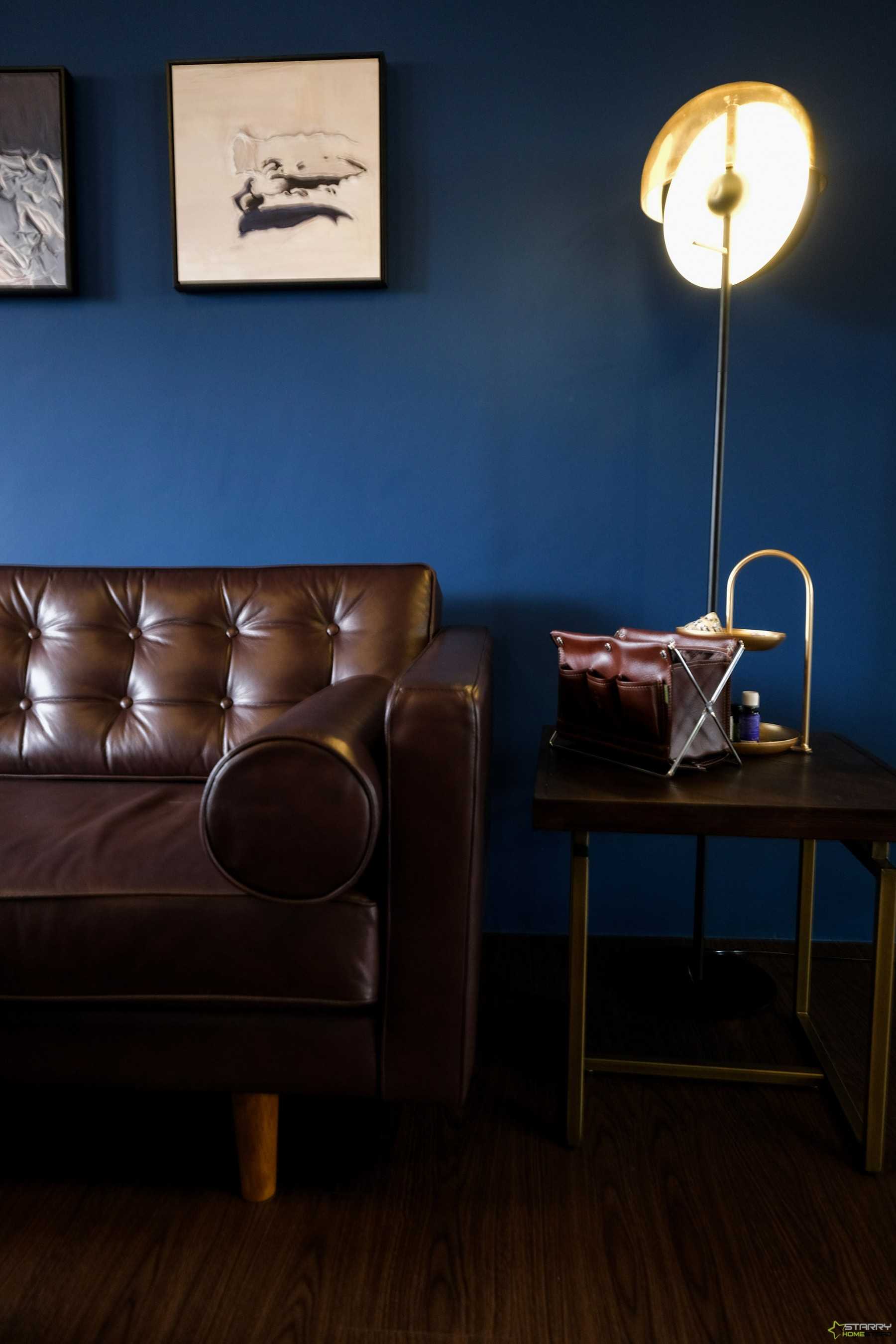Modern Living Room with Sofa and Leather Sofa