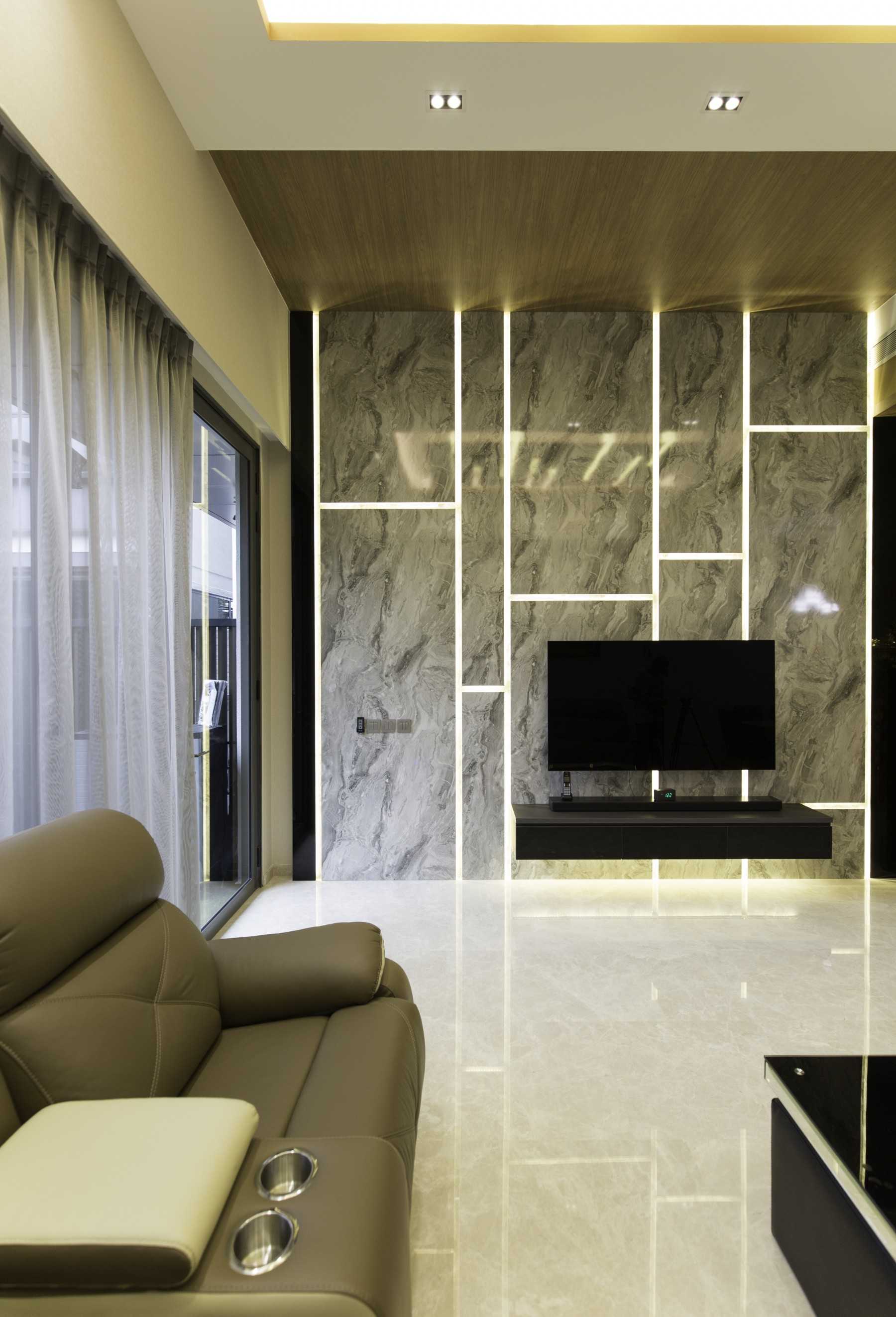 Modern Living Room with TV Console and Feature Wall