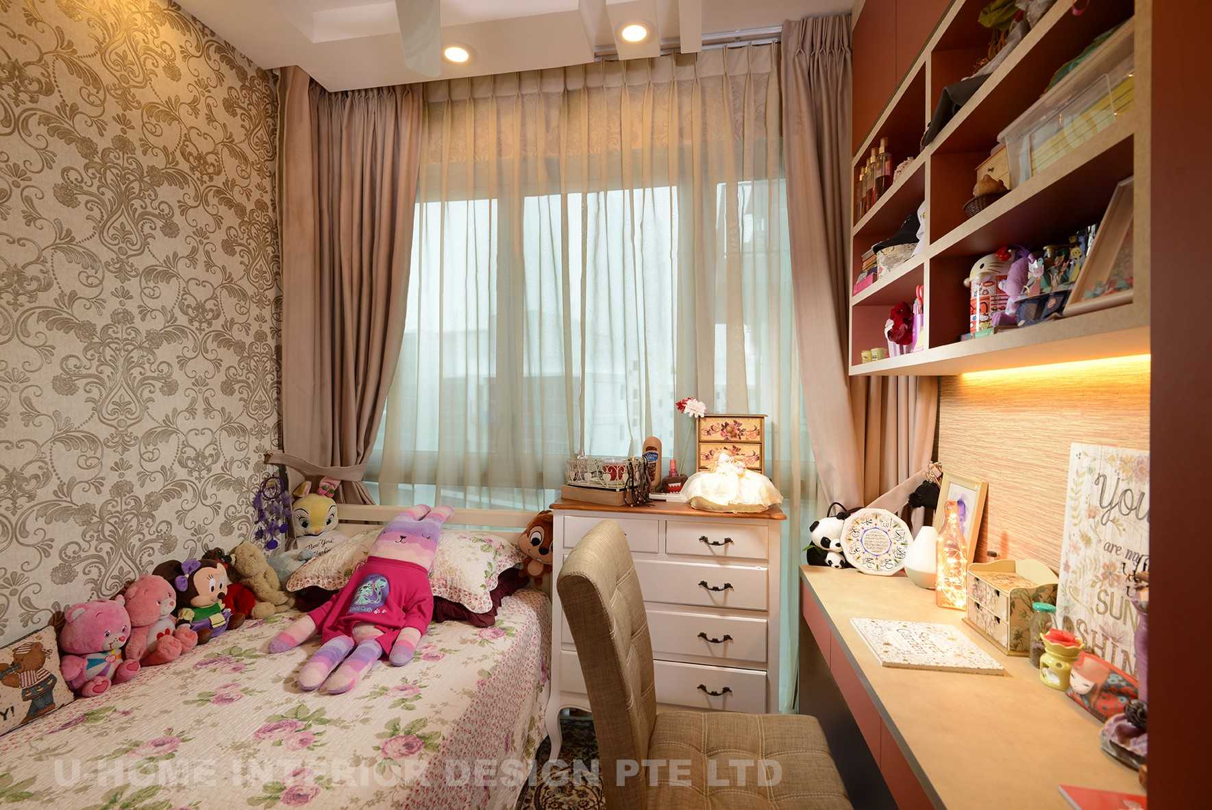 Vintage Bedroom with Built-in Bed and Children's Beds