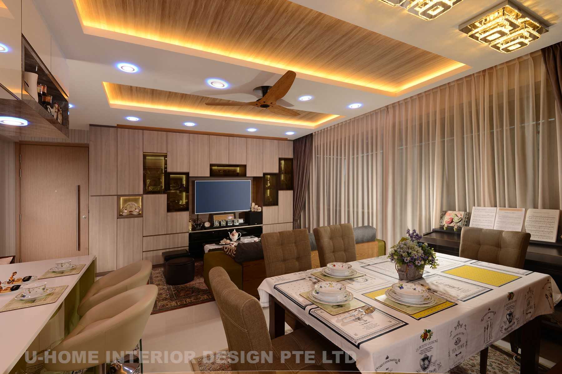 Vintage Living Room with Marble Floor and TV Console