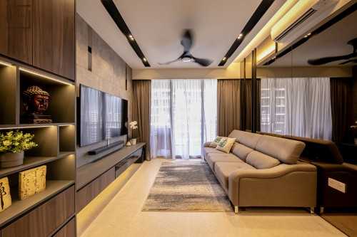 Contemporary Living Room at INZ RESIDENCE EC @ CHOA CHU KANG